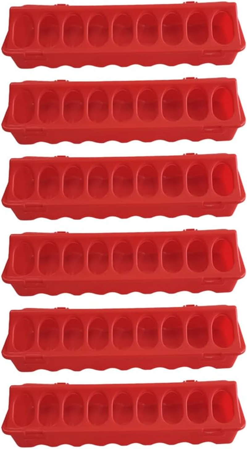 AIMALL Connectable Chicken Feed Trough Set with Waterer 8.07-26.77In Plastic Mesh Poultry Feeder for Coop Hens Chicks Quail Birds Easy to Clean and Refill image number 4