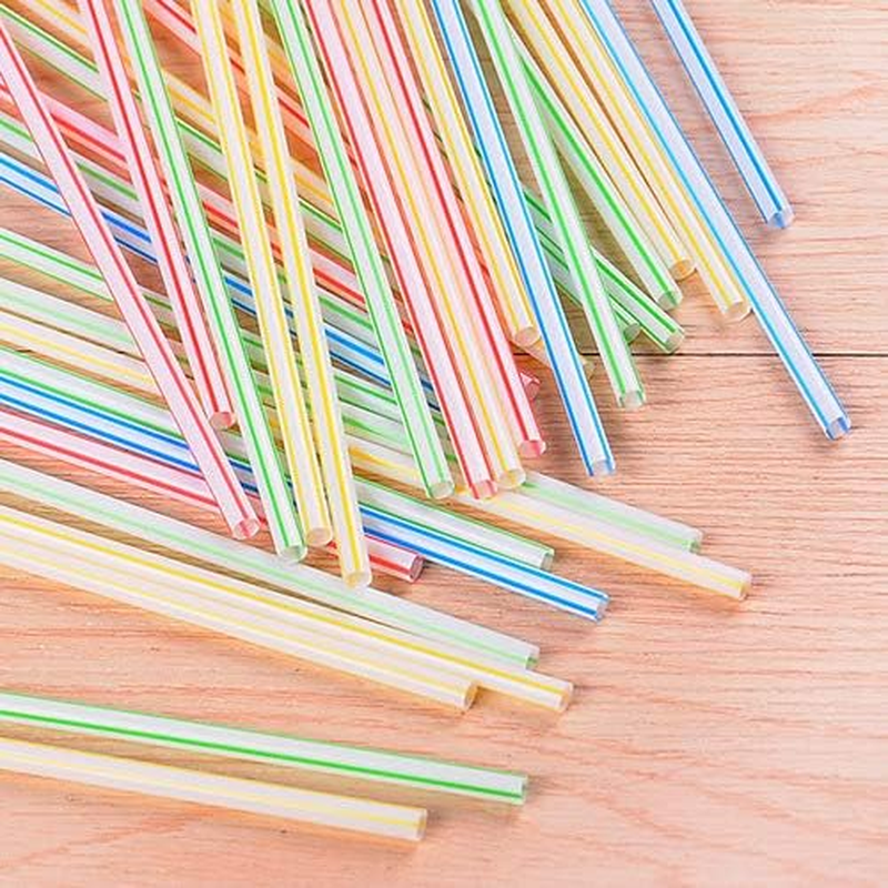 600 Pcs Reusable Straws, 20Cm Long, Multiple Colors Straws,Stripes Multiple Colors Straws,Suitable for Party, Various Drinks, Juice, Milk, Tea image number 6