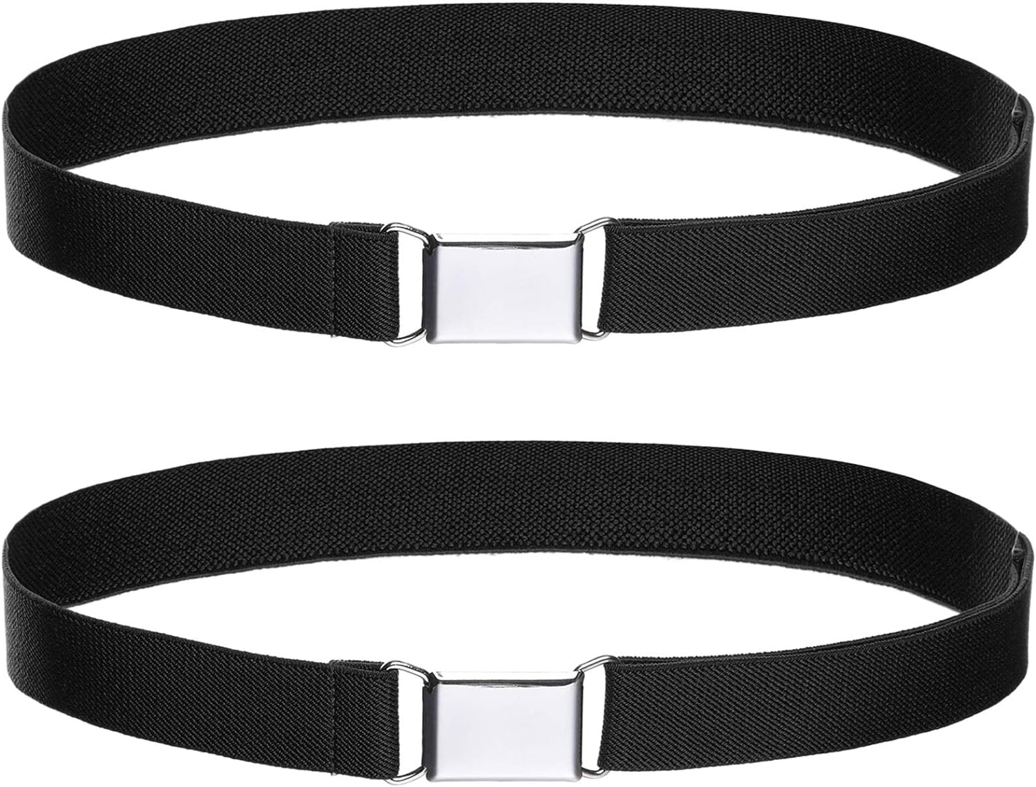Toddler Kids Adjustable Buckle Belt - Elastic Child Silver Buckle Belts for Girls Boys by WELROG
