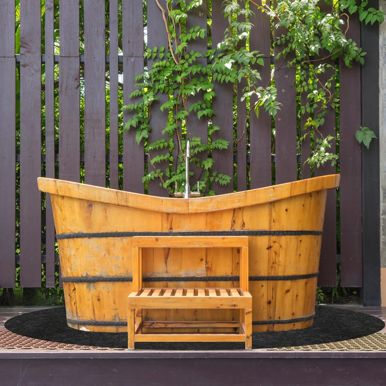 78 Inch Hot Tub Mat, round Hot Tub Flooring Protector Water-Absorbent anti Skidding Hot Tub Floor Mat for Outdoor Indoor Spa Pool Protector Mat Protect Hot Tubs from Wear image number 5