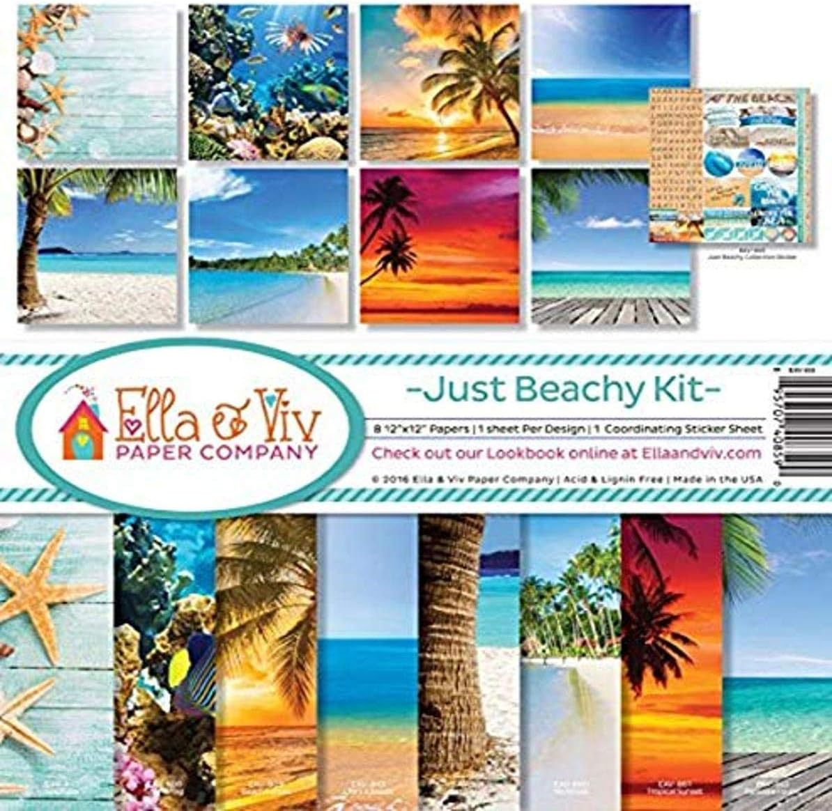 Ella & Viv by Reminisce EAV-859 Ella & Viv Just Beachy Scrapbook Collection Kit