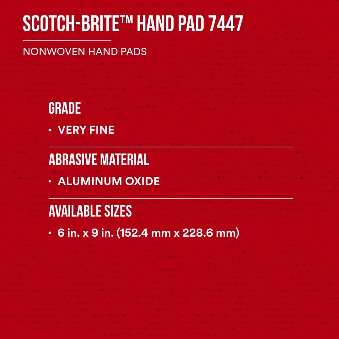 3M 07447 Scotch-Brite Maroon General Purpose Hand Pad,20 Pack image number 3