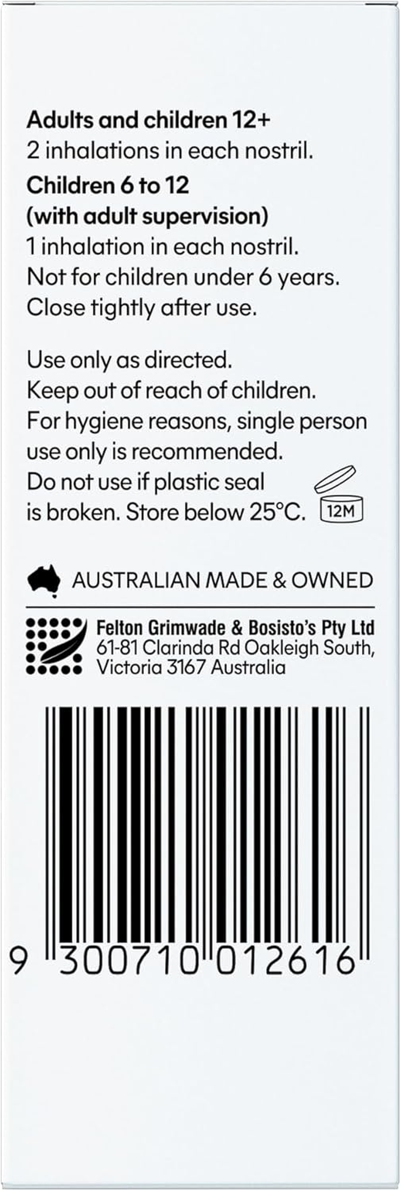 Bosisto'S Stress Nasal Inhaler 1G X 6, Mandarin, May Chang, Lavender, Siberian Fir, Lime and Petitgrain Pure Essential Oils image number 2