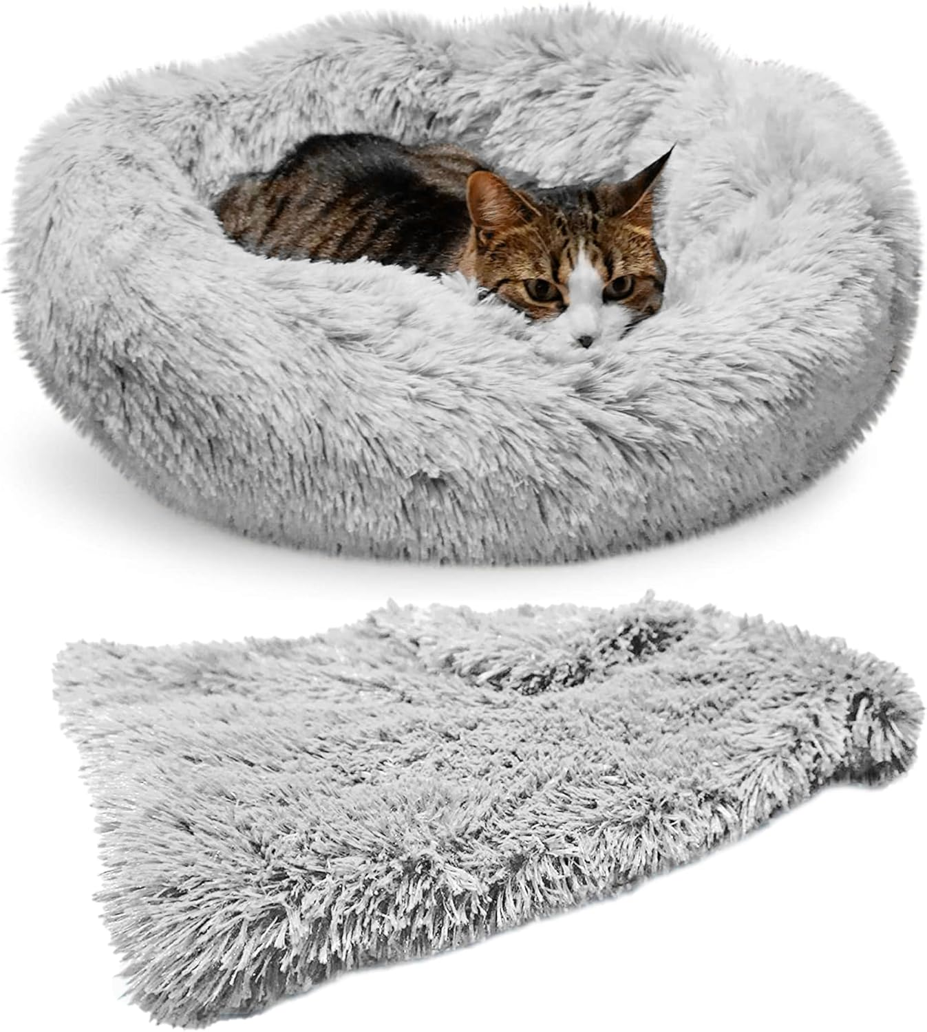 Whiskers & Friends Cat Bed, Cat Beds for Indoor Cats, Washable, for Small Cat Bed, Large Cat Bed, Kitten Bed, Small Dog Bed, Anti-Anxiety Calming Pet Bed, Cat Beds &