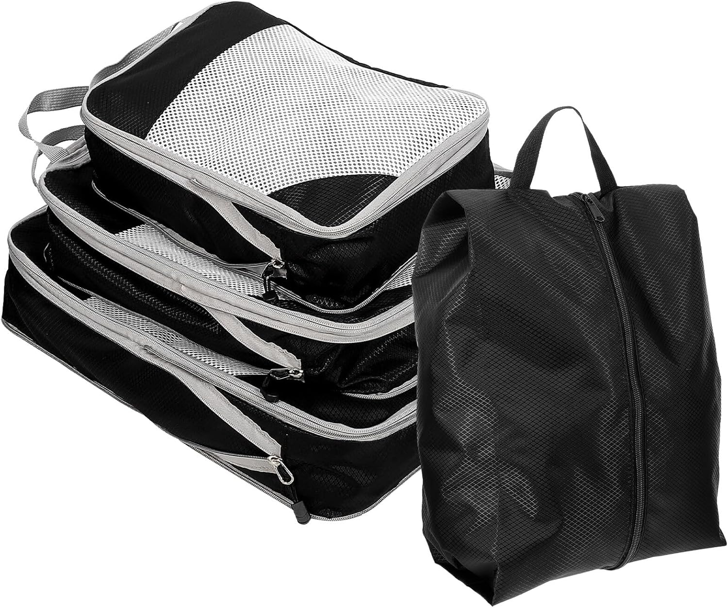 LRXIYODE 4Pcs Travel Compression Storage Bags for Luggage Lightweight Clothes Organizer with Zipper Closure Space-Saving Packing Cubes for Shoes and Apparel Travel Accessories for Compact image number 3