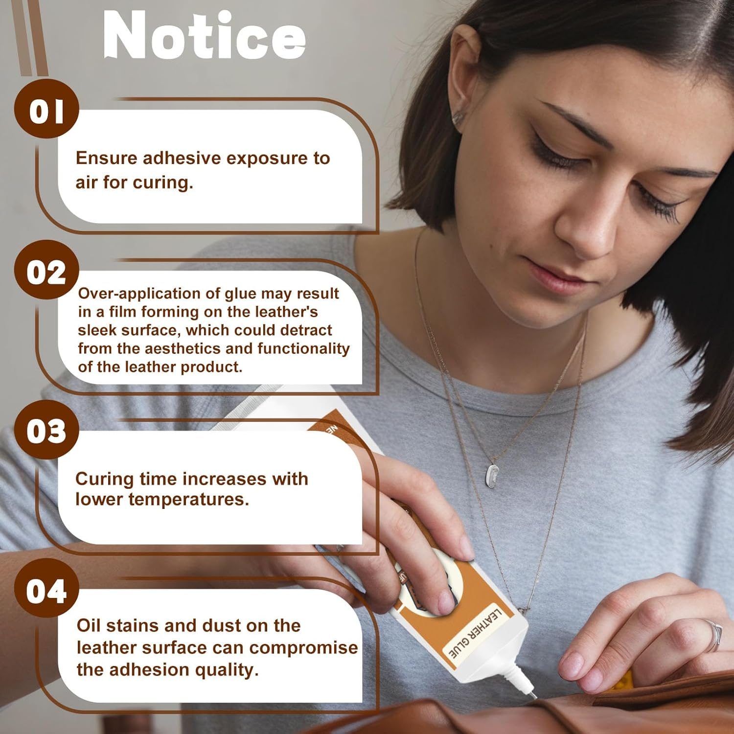 WAN2TLK 120Ml Leather Glue Adhesive, Professional Adhesive for Purses, Permanent Strong Leather Car Seat Glue for Sofas, Purses, Leather Bonding image number 5