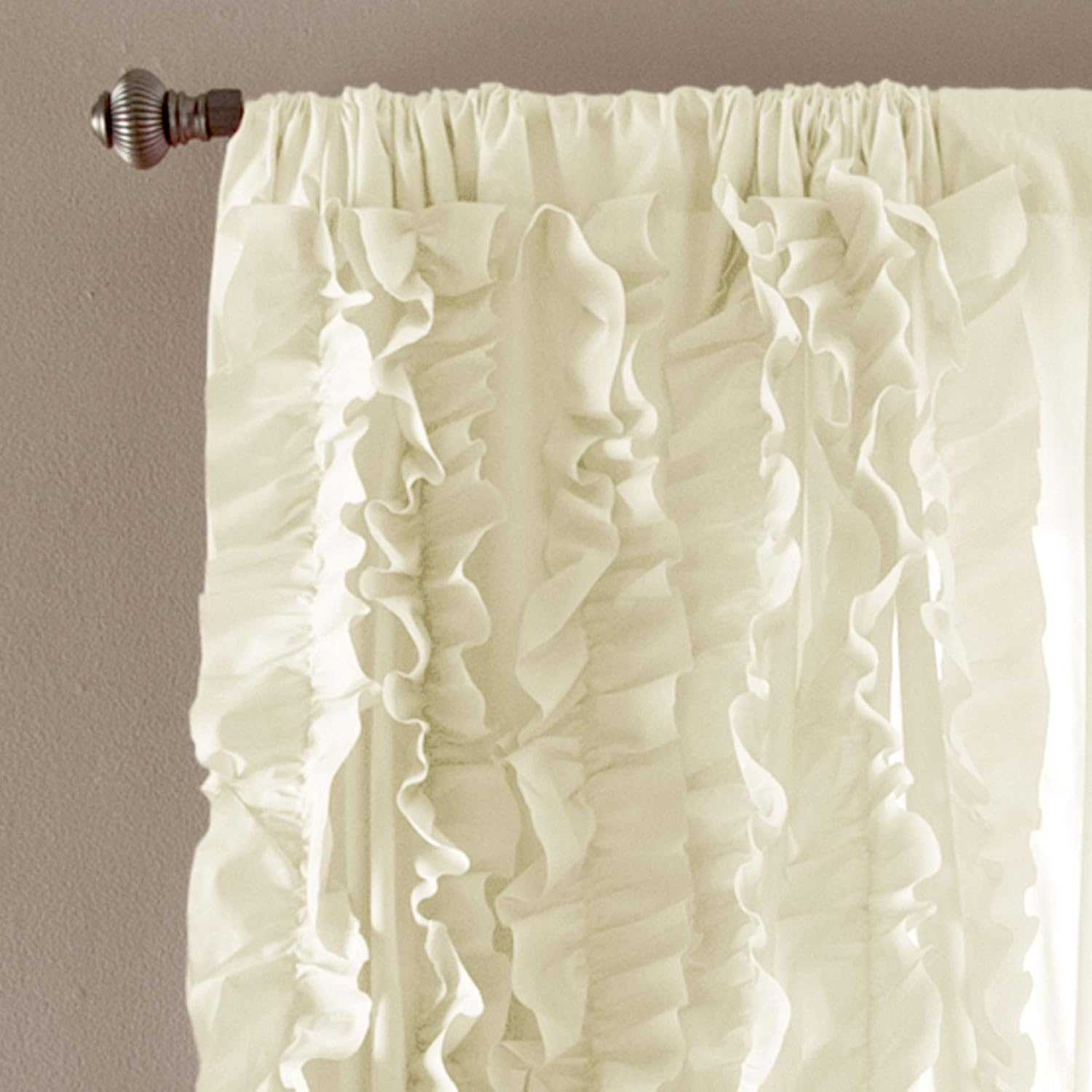 Lush Decor Belle Window Curtain Panel, Ivory, 1 Panel image number 2