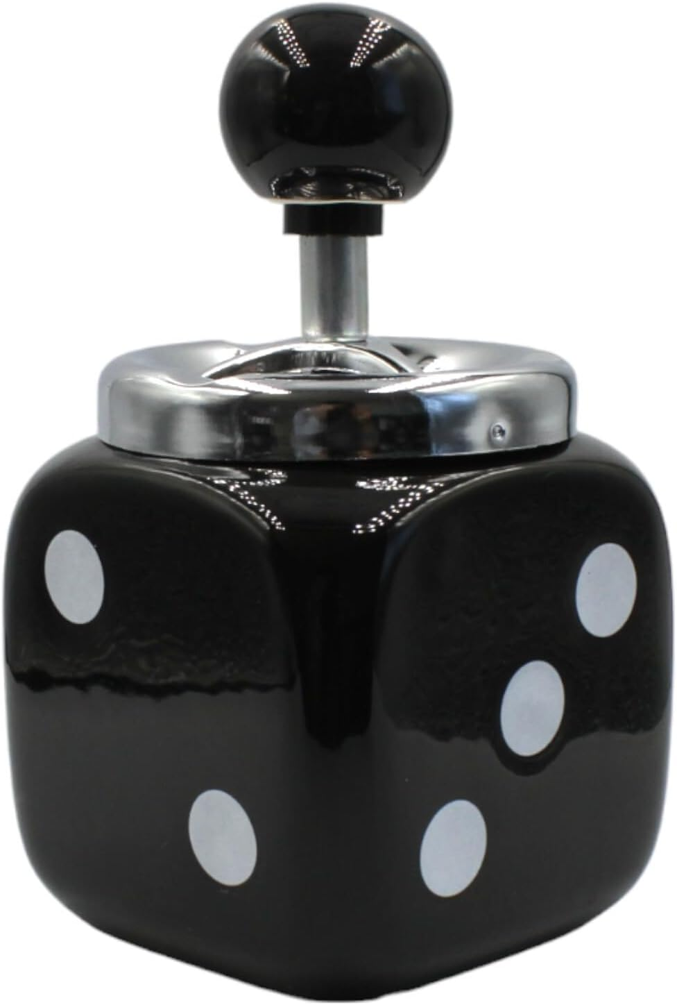 Ceramic Retro Black Dice Cube Cute Ashtray Gifts for Smokers Home Ashtrays for Indoor Outdoor Patio Desktop Decor Cigarette Ashtray image number 1