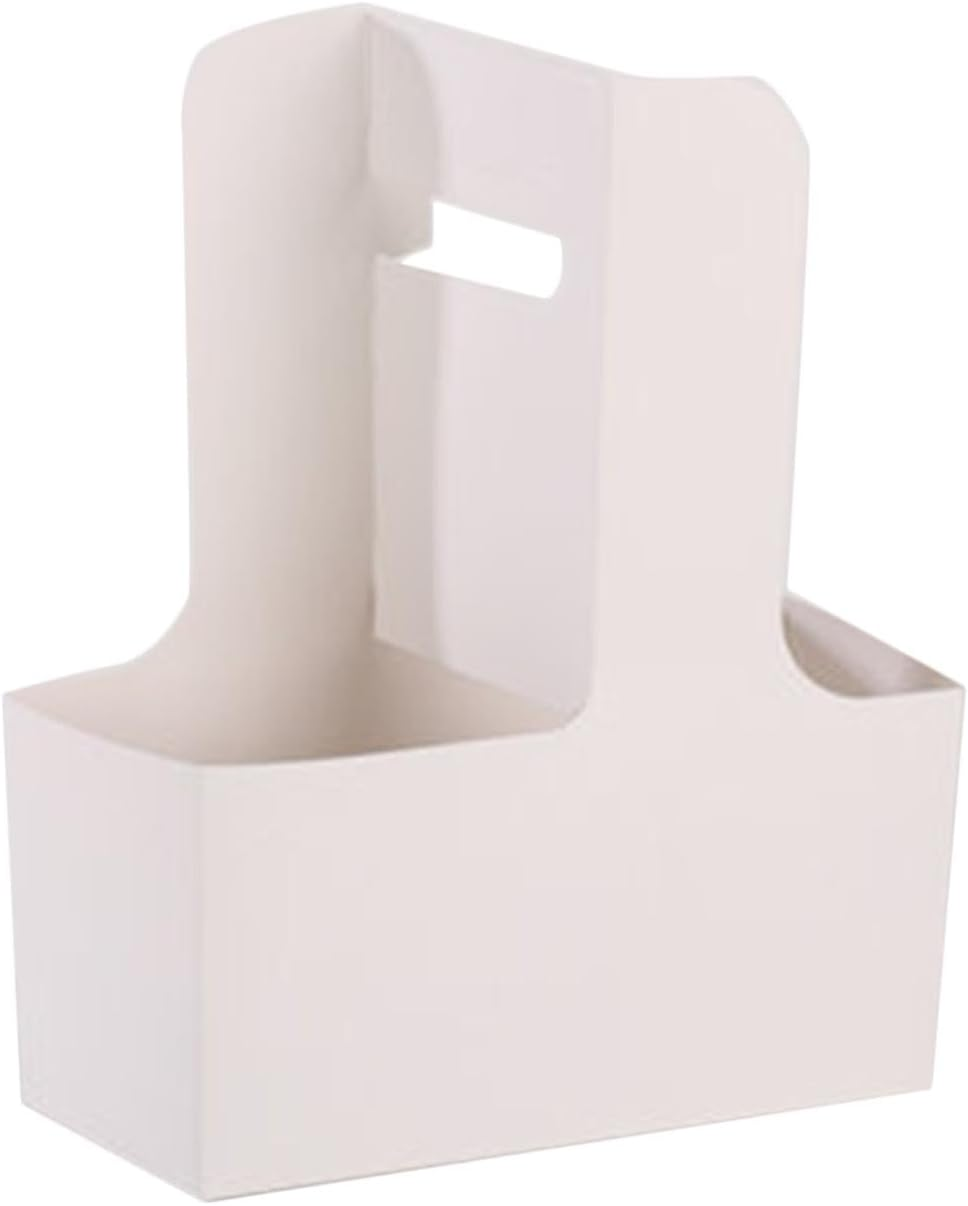 10X 2 Cup Drink Carrier with Handle Cup Carriers Lightweight Folding Cup Holder for Juice Ice Cream Cups Iced Coffee Drinks, White image number 1