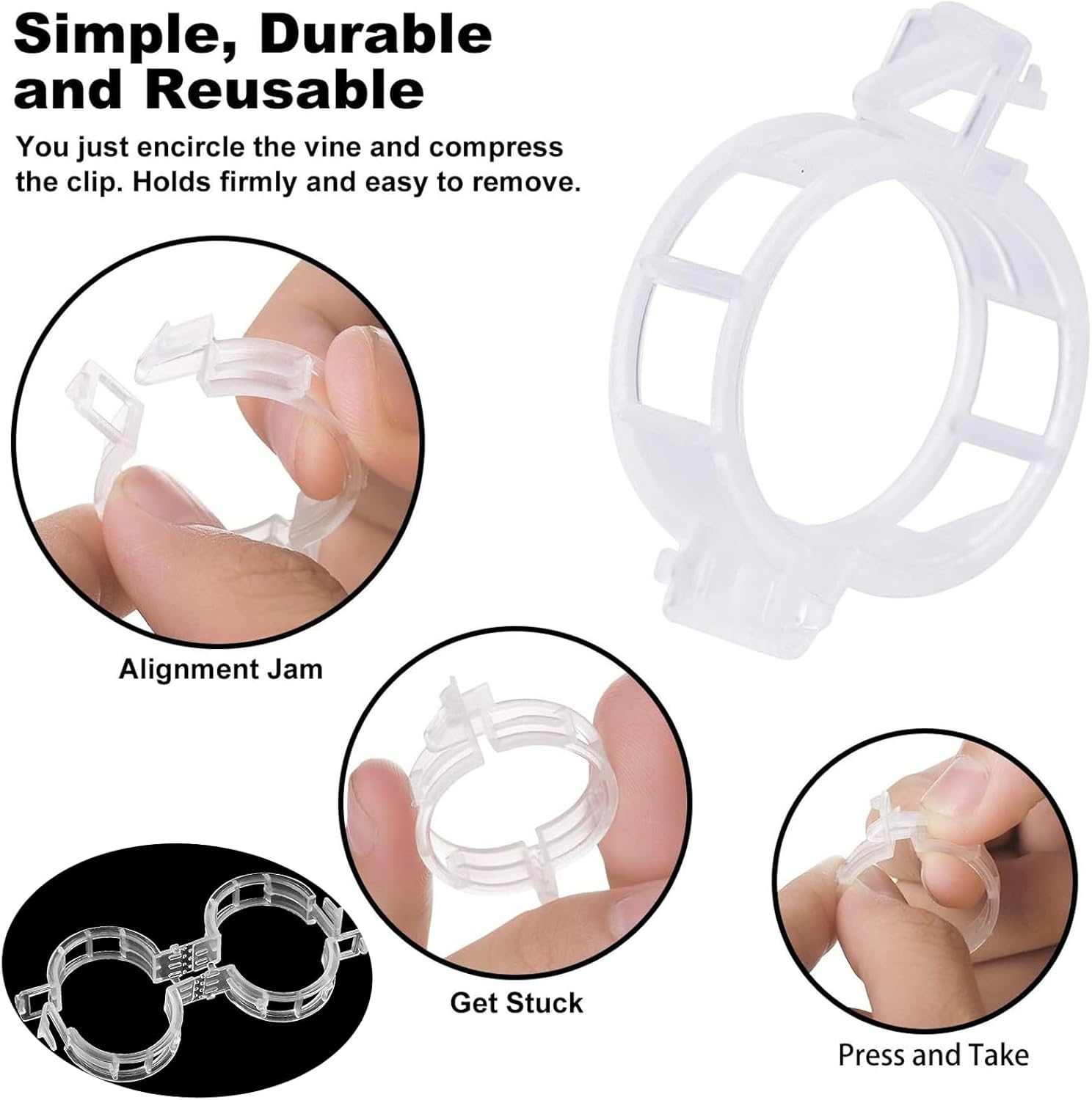 300Pcs Tomato Clips, Plant Clips for Climbing Plants Support Garden for Tomatoes Vines Flower Vegetables Climbing to Grow Upright image number 1