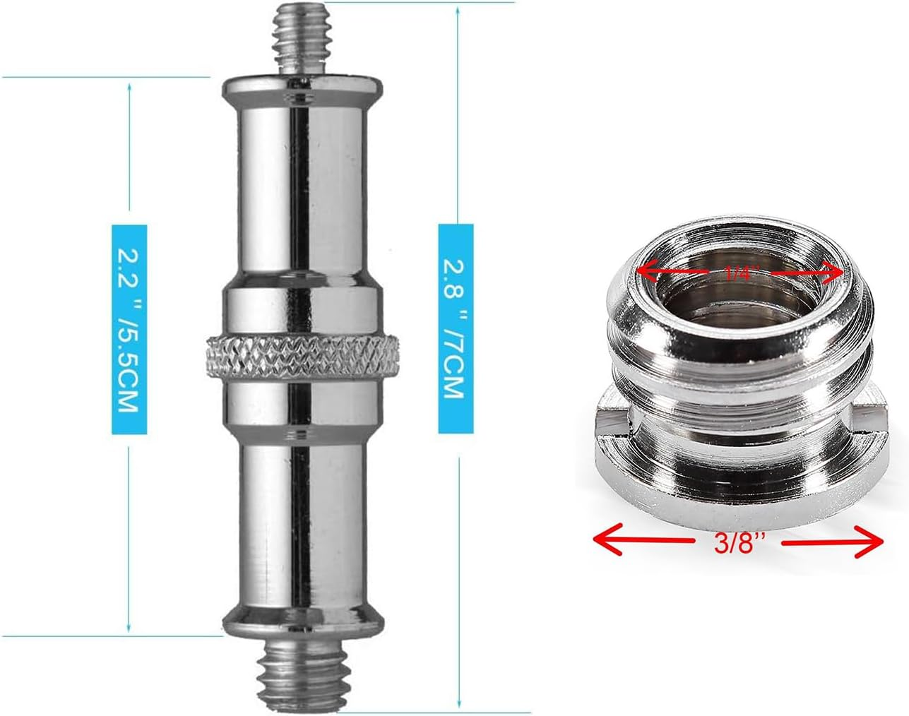 Lyfengdeam 10Pcs 1/4 Inch to 3/8 Inch Converter Threaded Adapter Mount Set Aluminum Alloy for Camera/Tripod/Monopod/Ball Head/Light Stand (10) image number 1