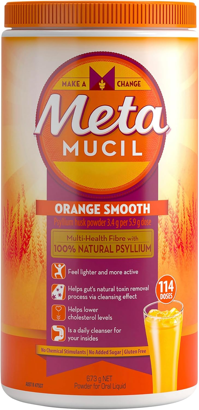 Metamucil Daily Fibre Supplement Smooth Orange, 114 Doses, 673G image number 1