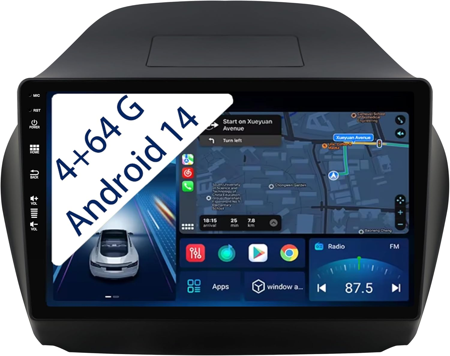 [4+64GB] Keconsing 10.1" Android 14 Autoradio for Hyundai Tucson IX35 2010 2011 2012 2013 2014 2015 Radio Stereo Carplay, Wireless Car Play GPS Auto Navi Screen Bluetooth Navigation Touchscreen image number 1