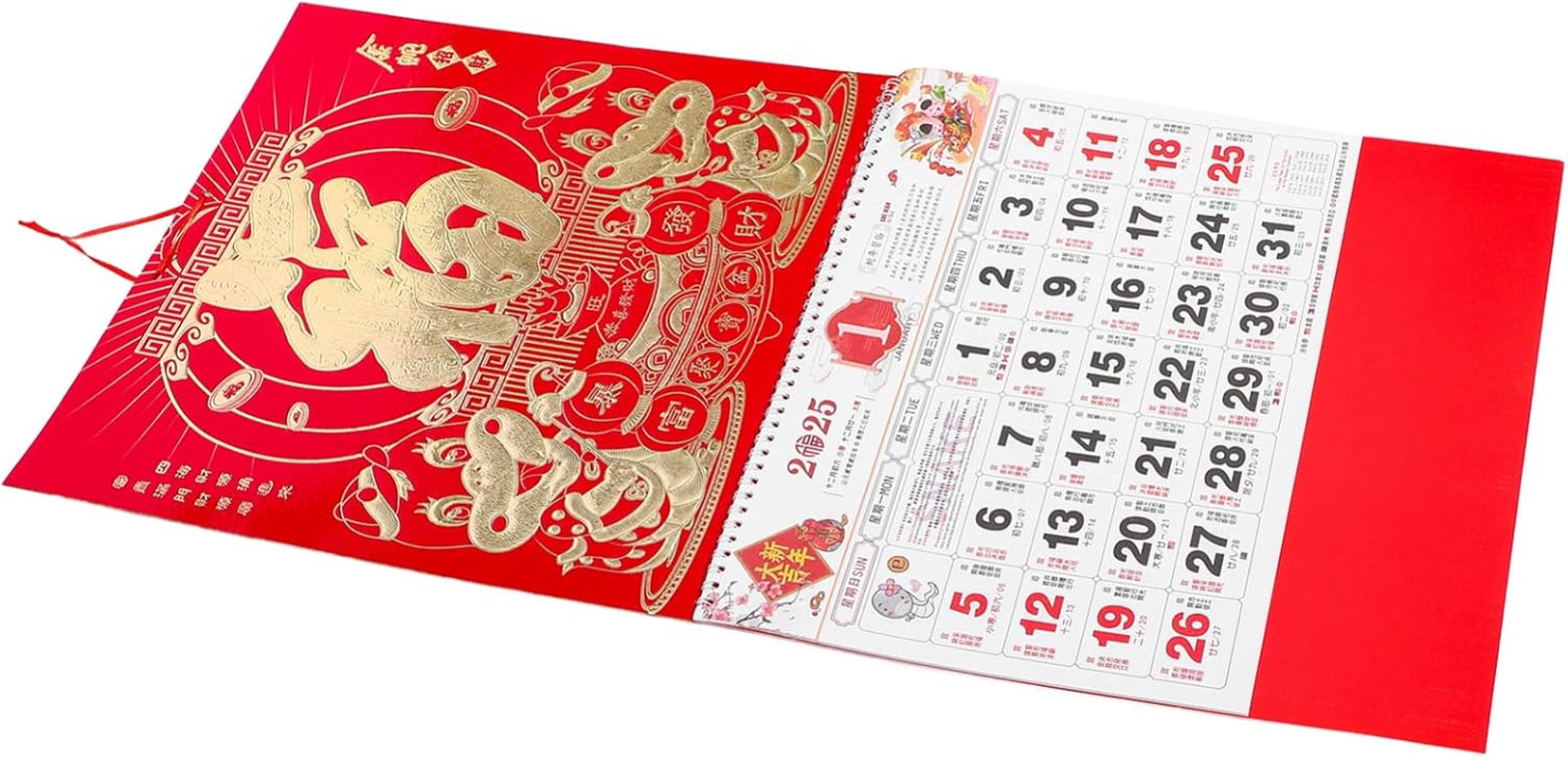 Operitacx Chinese Calendar 2025 Year of Snake Wall Calendar 2025 Chinese Lunar Calendar Lunar Calendar for Chinese New Year