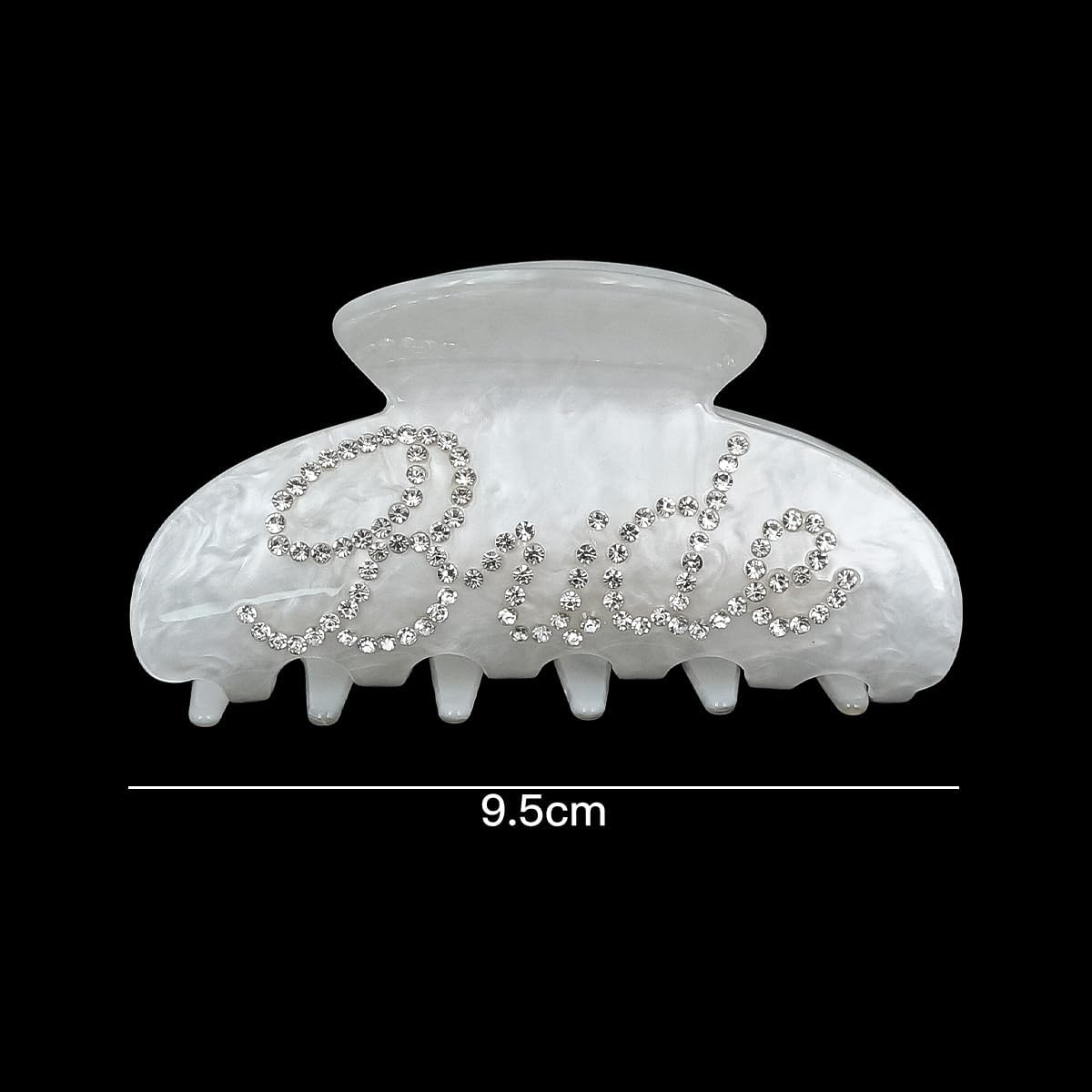 ANCLLO Exquisite Bridal Hairpins Acrylic Rhinestone Hairpins Rhinestone Banana Hairpins Bridal Hairpins for Bride Bridesmaids Wedding Party Accessories image number 2