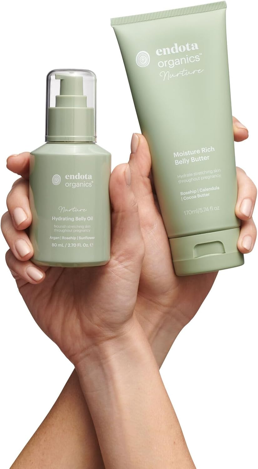 Endota Organics Nurture Belly Bliss Duo Pack, a Bundle of Two Favourites from Our Organics Nurture Range to Nourish and Protect Pregnant and Postpartum Bellies and Bodies.