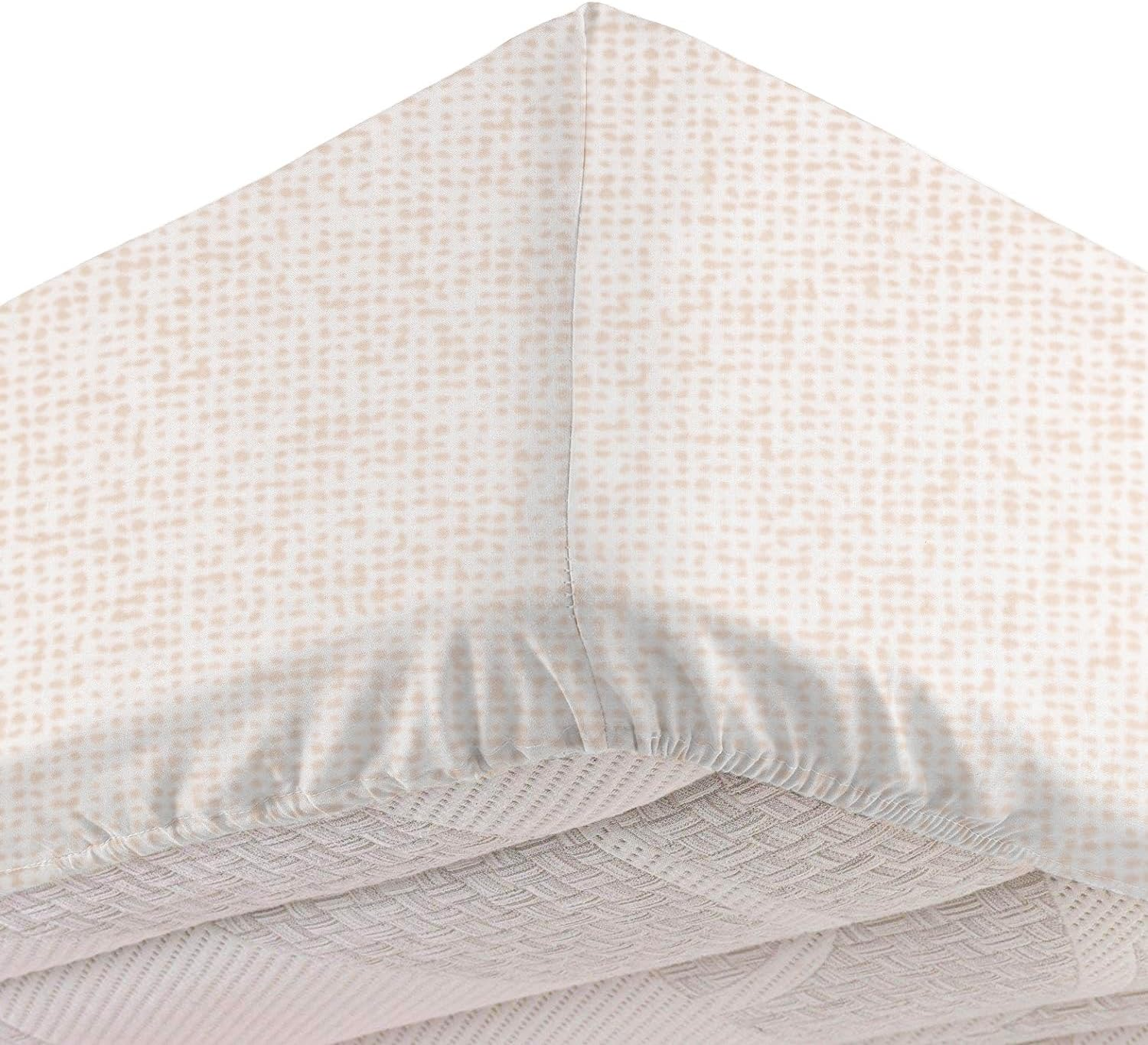 KASANOVA 1 Poli Single Bed Linen Set with Pink Striped Print, Cotton Polyester