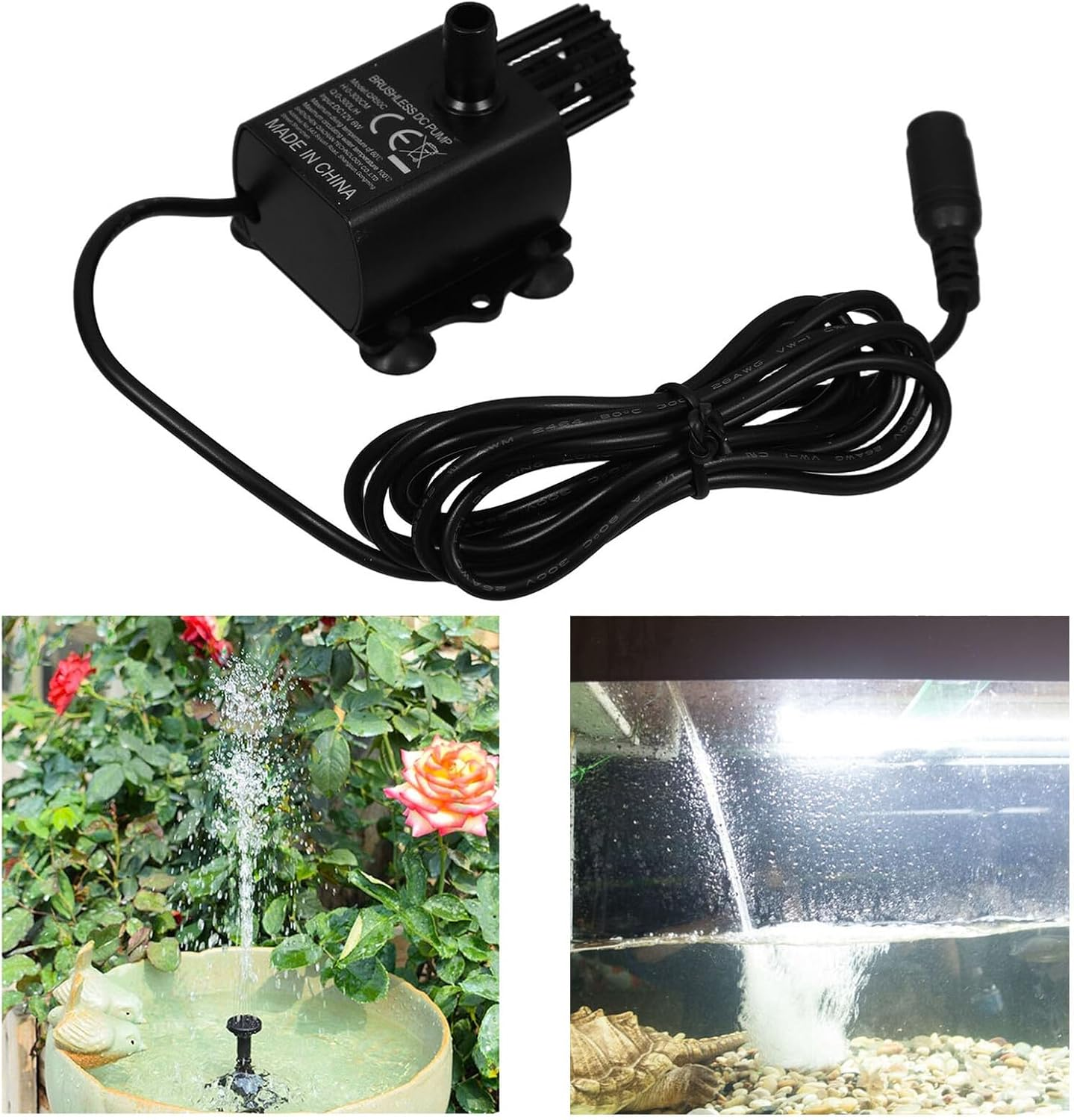 Miniature Brushless Submersible Water Pump High Lift Ultra-Quiet for Aquarium Fish Tank Fountain Circulating Cooling and Hydroponic Systems image number 4