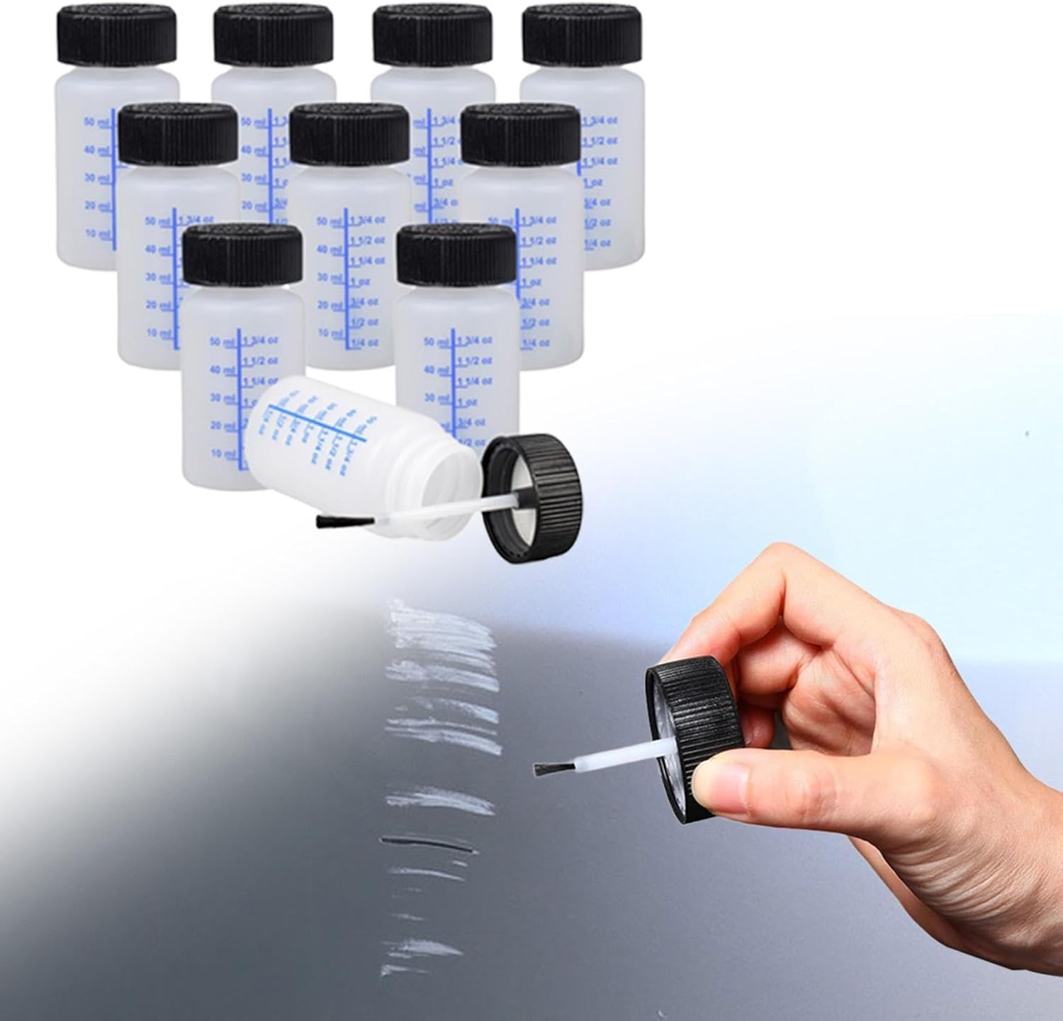 10Pcs Empty Touch up Paint Bottle Leftover Paint Container with Paint Mixing Balls 60Ml Touchup Paint Bottle image number 3