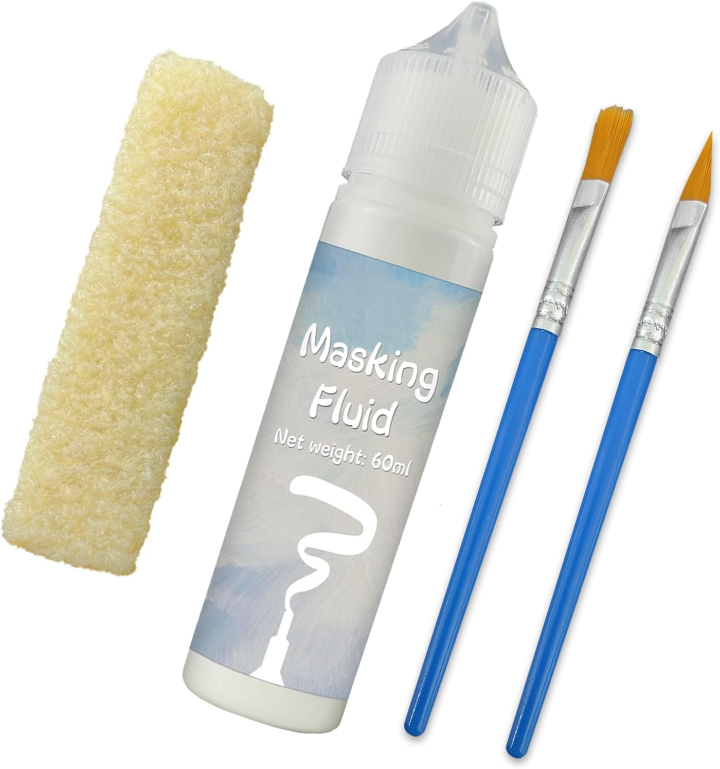 INNOVAYOU 60Ml White Masking Fluid for Watercolor Painting, Resistant Ink and Pouring Paint, Watercolor Masking Fluid Keeps Areas Colorless and Edges Sharp image number 4