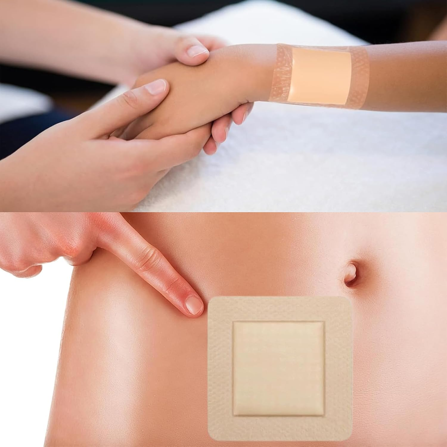 4 PCS Wound Dressing, Silicone Dressing, Silicone Dressings for Wounds, 7.5&times;7.5Cm Gel Foam Dressing, for Minor Cuts and Post-Surgical Care, Wound Closure Strips image number 4