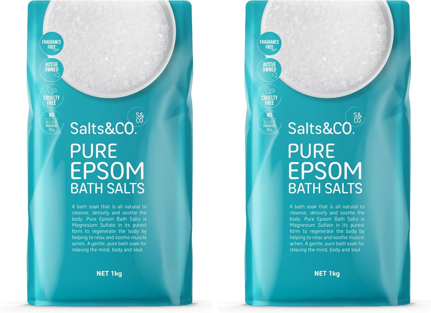 Salts & Co. Pure Epsom Bath Salts 1 Kg (Pack of 2) image number 4