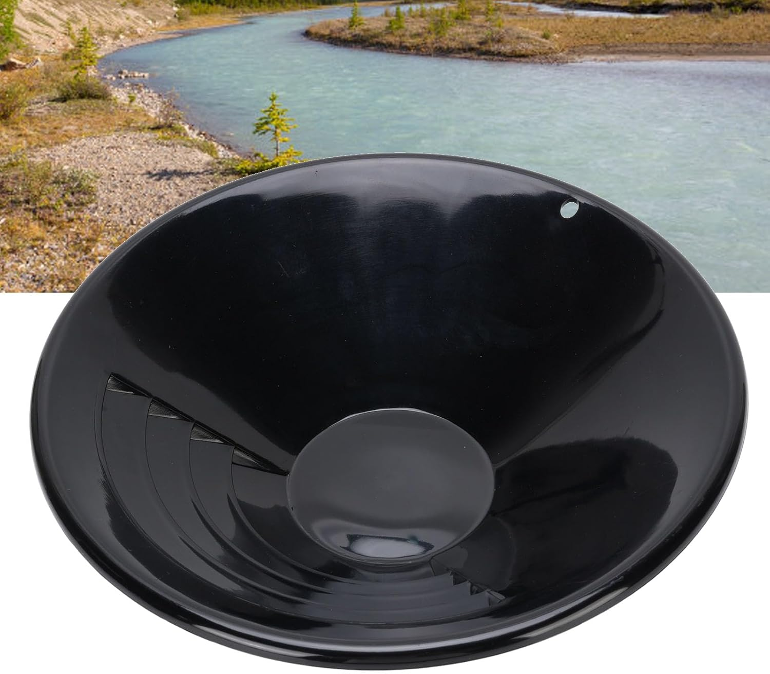 Gold Panning Pan, 10 Inch Gold Pan Gold Prospecting Beginners Kit, ABS Sturdy Gold Prospecting Pan Collection Tools for Easier Mining and Prospecting, for Beginners and Enthusiasts image number 3