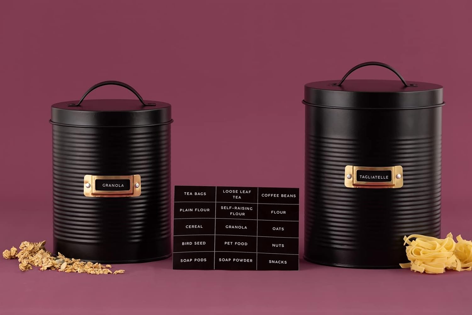 Typhoon Living Otto Storage Canisters 2-Piece Set, Black image number 5
