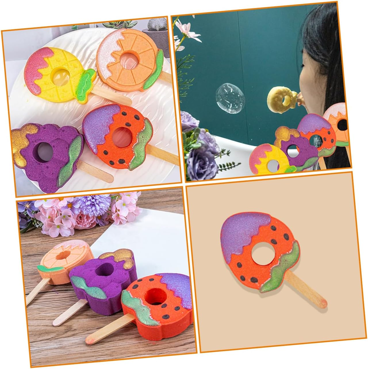 Ipetboom 4Pcs Bomb Salt Essential Oil Bubble Bath Bomb for Spa-Like Relaxation Skin Health