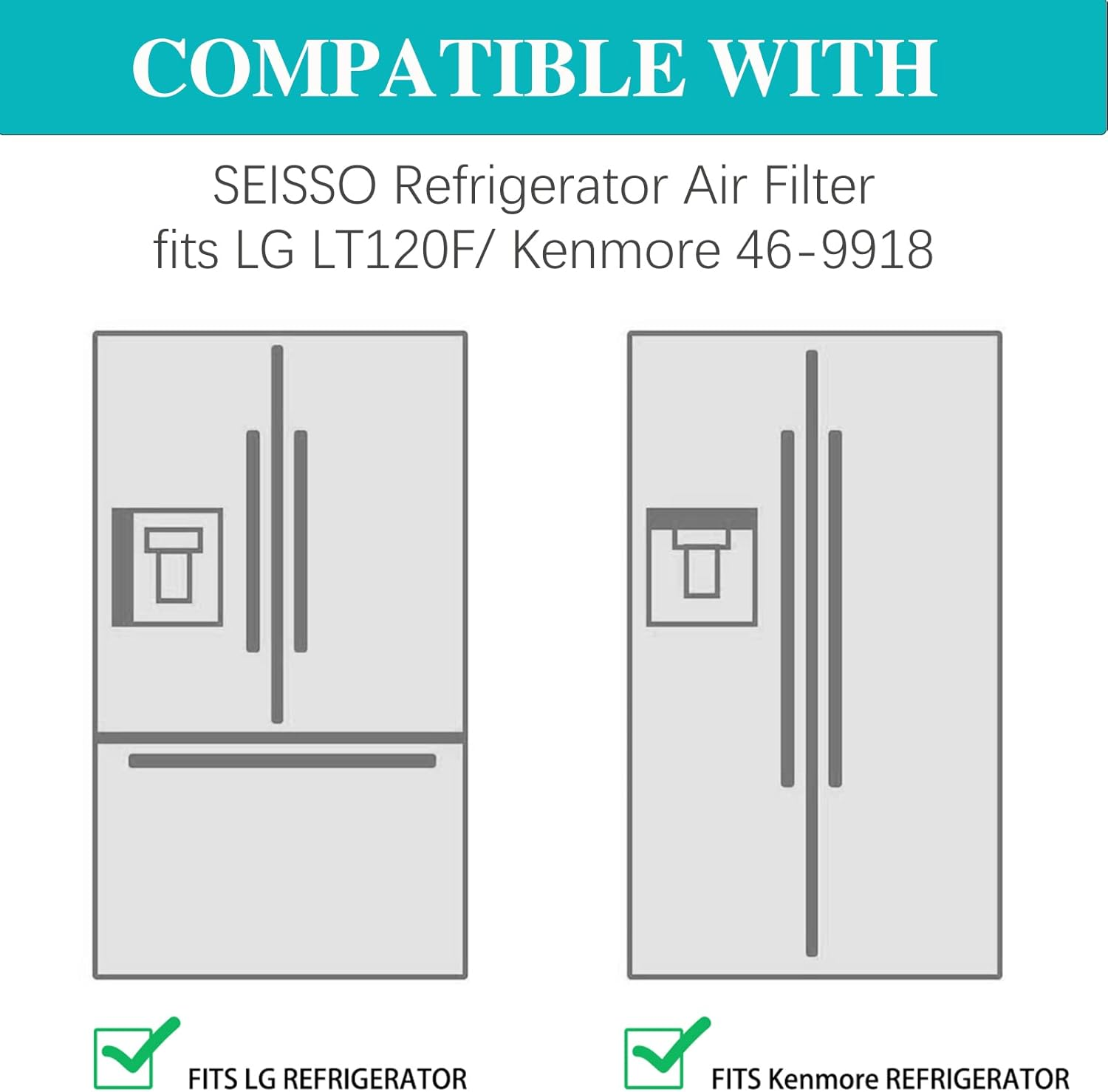 LG LT120F Refrigerator Air Filter Replacement, Compatible Model with LG with Kenmore Elite 9918, 795 and LG ADQ73214402, ADQ73214403, ADQ73214404, LMXS30776S, Refrigerator Fresh Air Filter 3 Pack