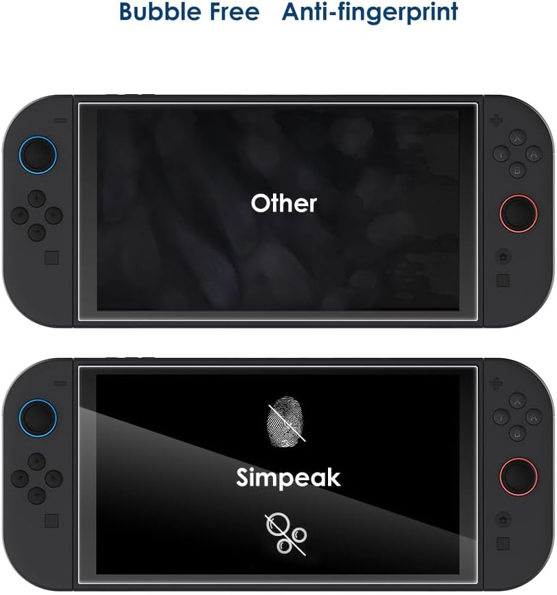 Simpeak 2-Pack Screen Protector Compatible with Switch 2 8-Inch 2025, Tempered Glass Screen Film Guard Compatible with Switch 2 [9H Hard] [Anti-Fingerprint] [Bubble Free]