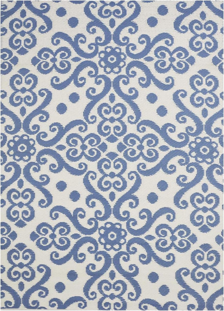 Rug Club Alfresco 2685 Reversible Outdoor Chatai Rug, 120 Cm X 170 Cm Size, Aqua Yellow