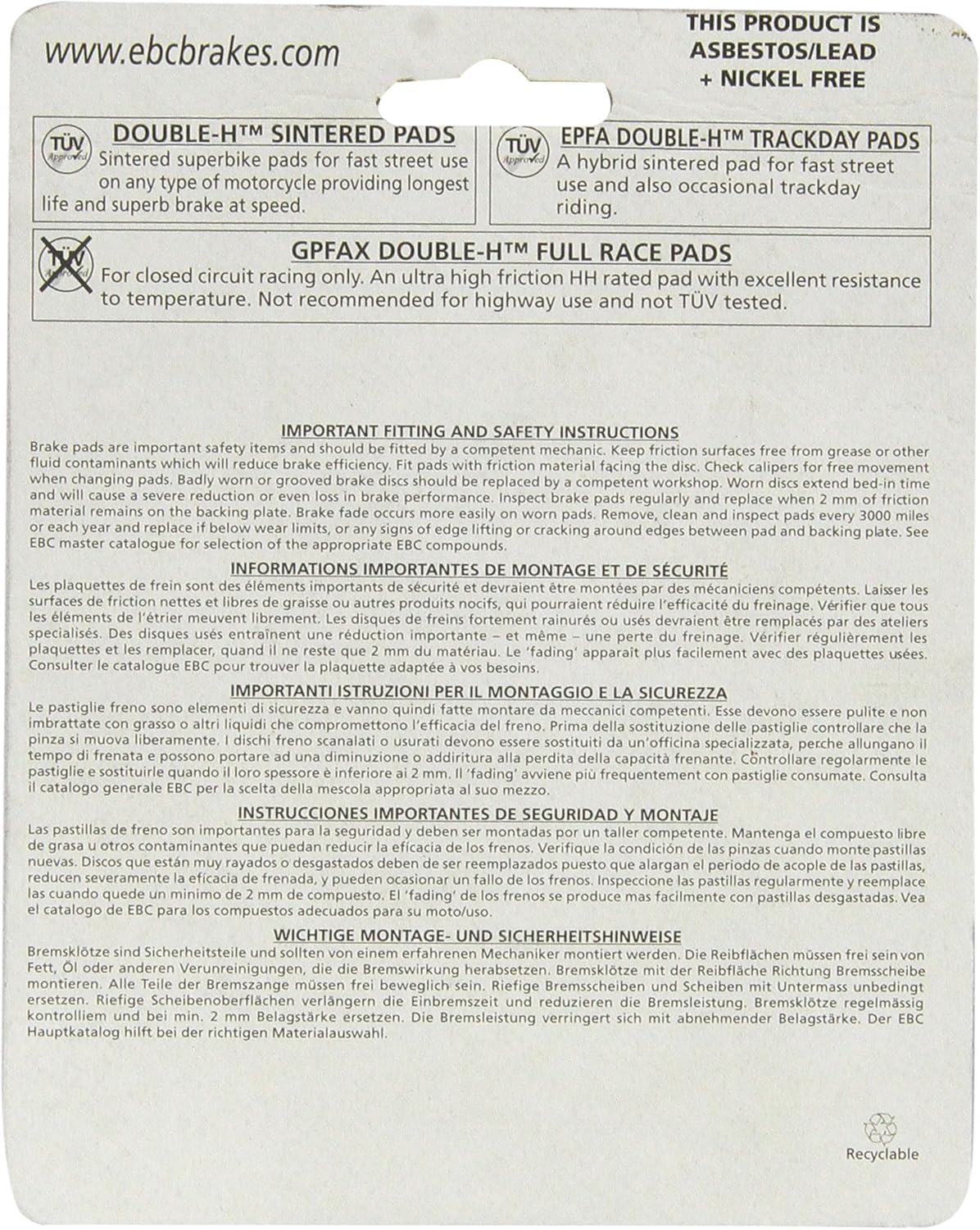 EBC Brakes FA181HH Disc Brake Pad Set image number 2