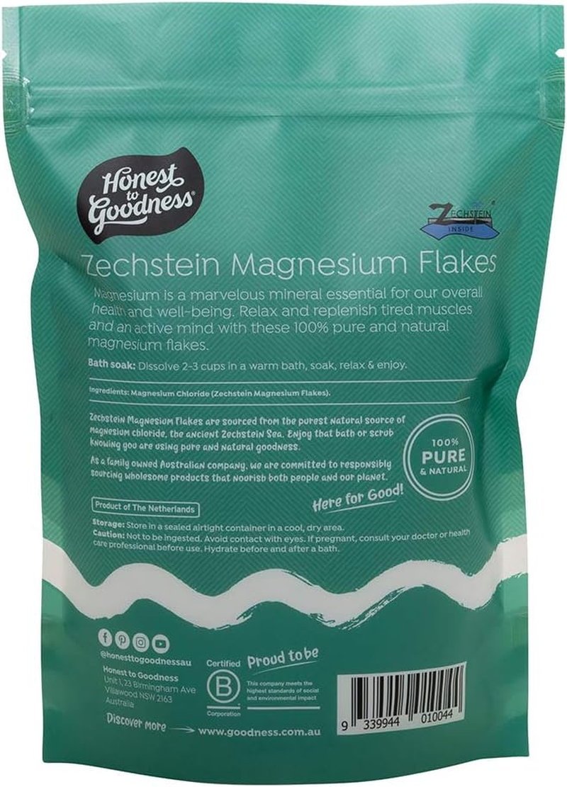 Honest to Goodness Unscented and Unrefined Zechstein Magnesium Flakes, Unscented and Unrefined, image number 2