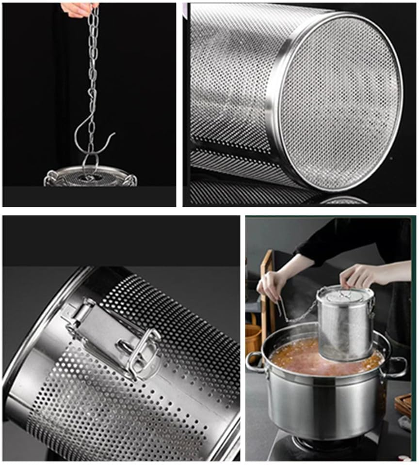 CAASFOOY Stainless Steel Seasoning Bag, Spice Filter, Spice Seasoning Spice Ball, Spice Filter Seasoning Strainer with an Extended Hanging Chain, for Filtering Soup, Tea, Herbs image number 3