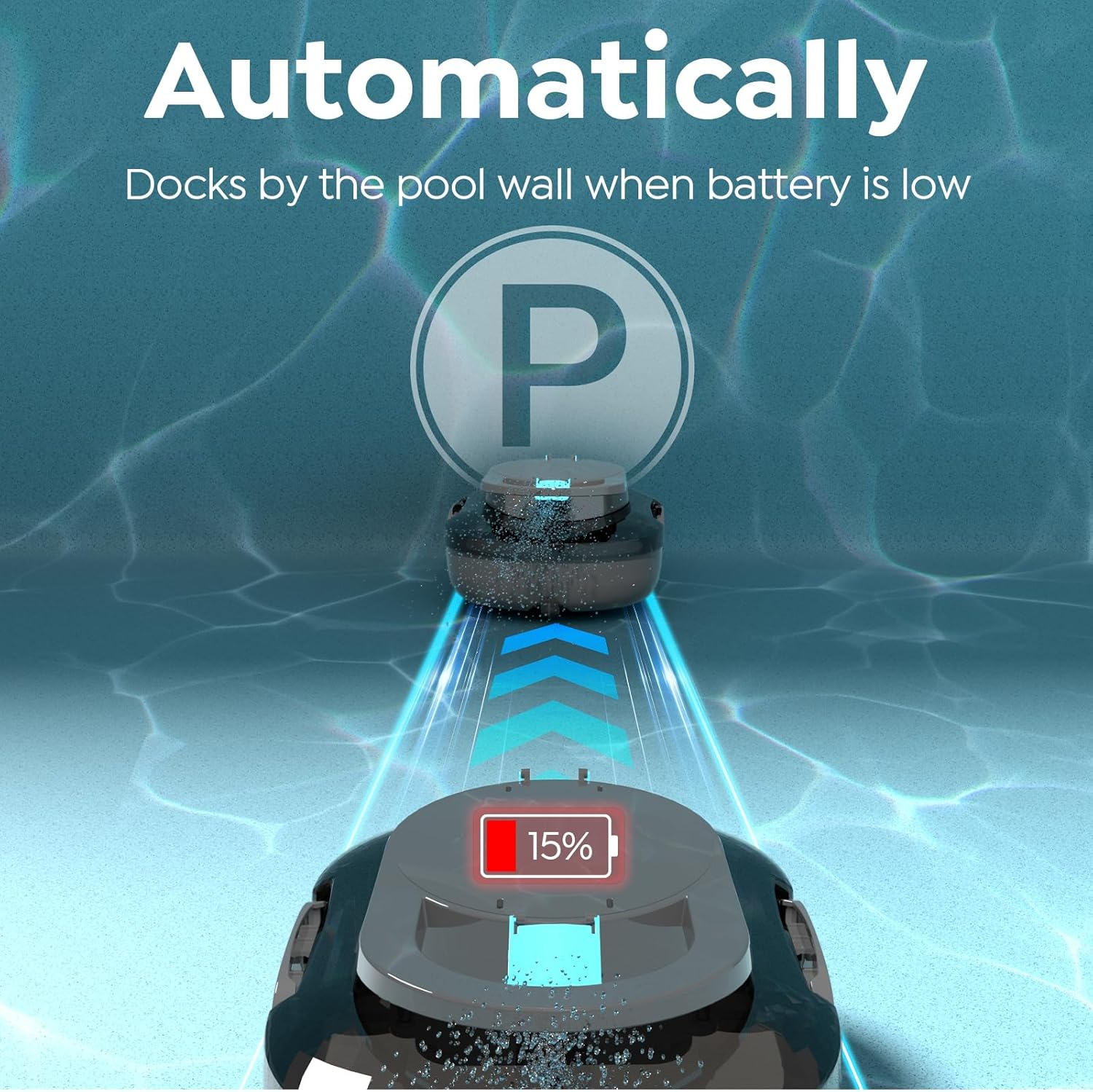 (2025 New) TALOSBO Pleco S1 Cordless Pool Vacuum with 75-80Mins Runtime, Robotic Pool Cleaner for above Ground Flat-Bottomed Pools up to 60㎡, Lightweight, 2.5H Fast Charging, Auto-Parking