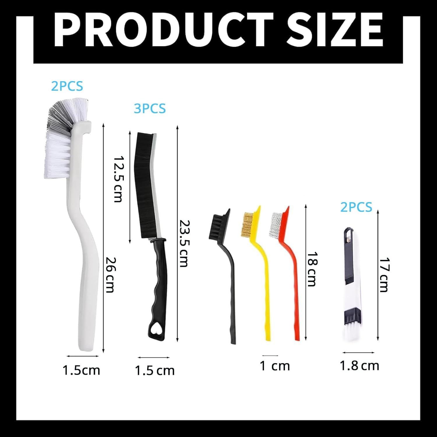 Cleaning Brushes Set-10Pcs Scrub Brush Toilet Cleaner, Grout Brush Set Clean Tools for Groove Corner, Household Cleaning Products for Kitchen, Bathroom, Window and Toilet