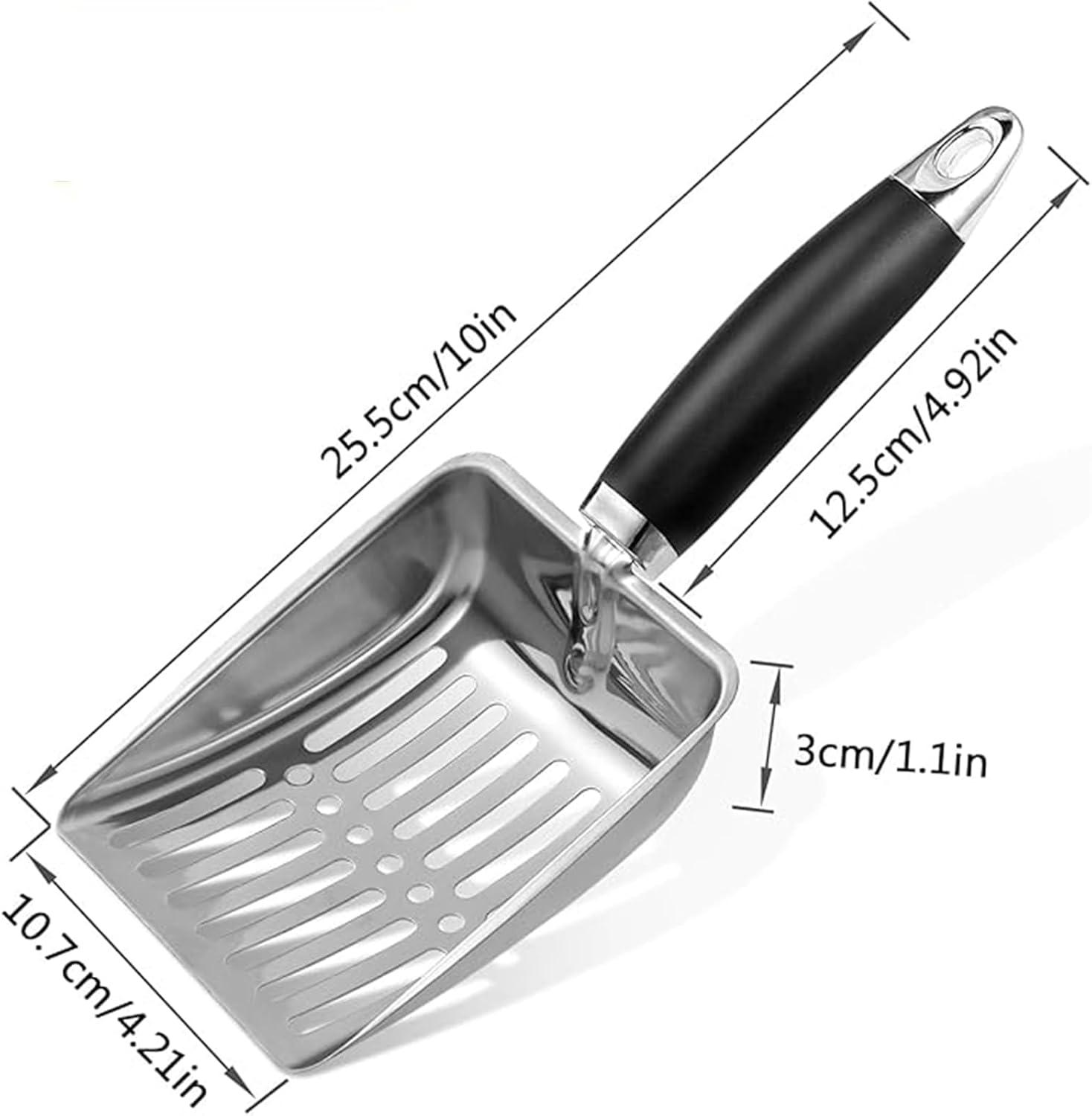 Yeanifeana Cat Litter Scoop, Stainless Steel Rustproof Scooper with Durable Handle, Litter Box Tool for Odor Control & Effortless Cleaning, Cat Litter Box Accessories image number 6