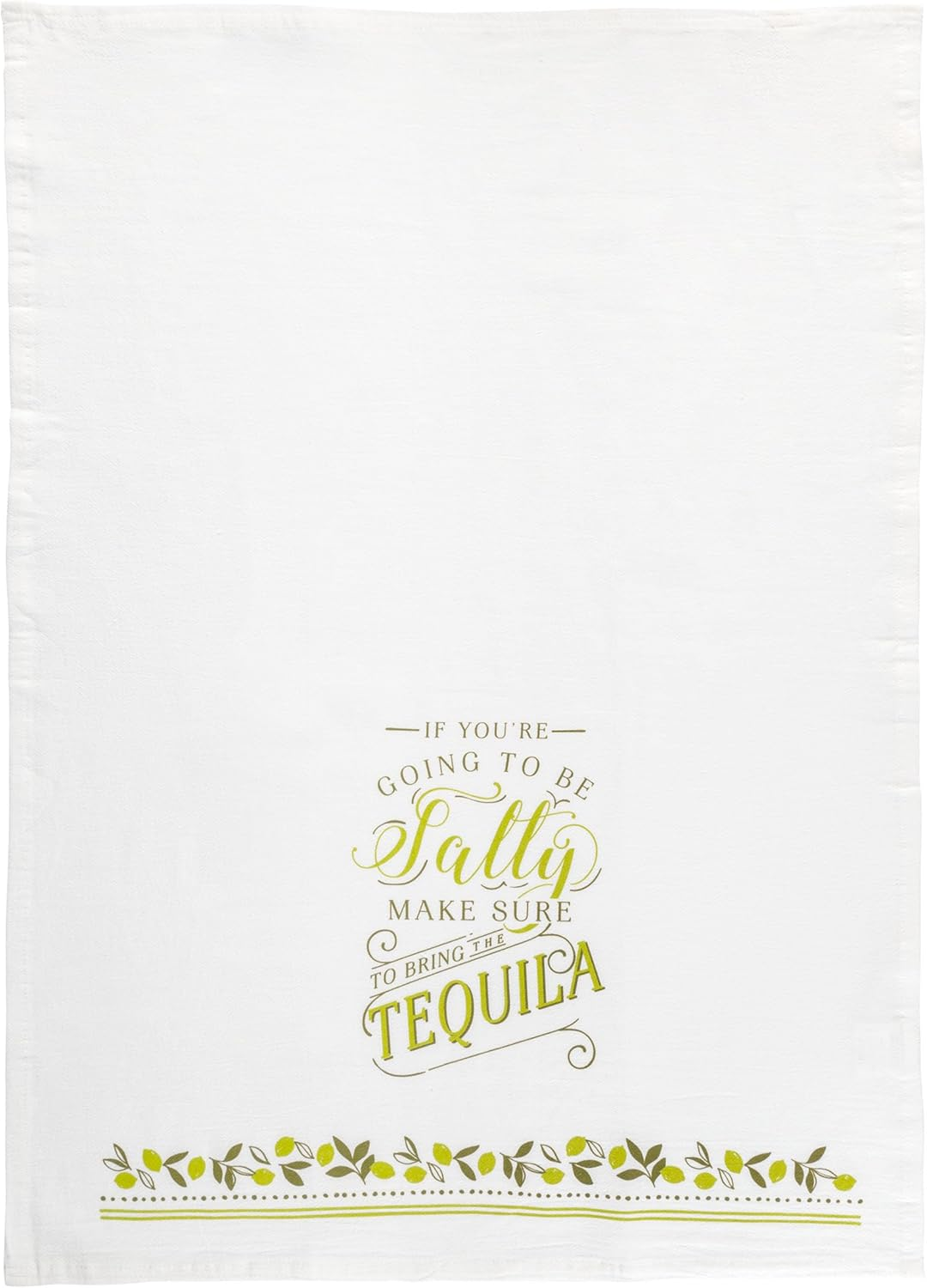 Karma Cheeky Flour Sack Tea Towel - 100% Cotton Hand Towels for the Kitchen - Witty Fun Home Decor - Bring Tequila