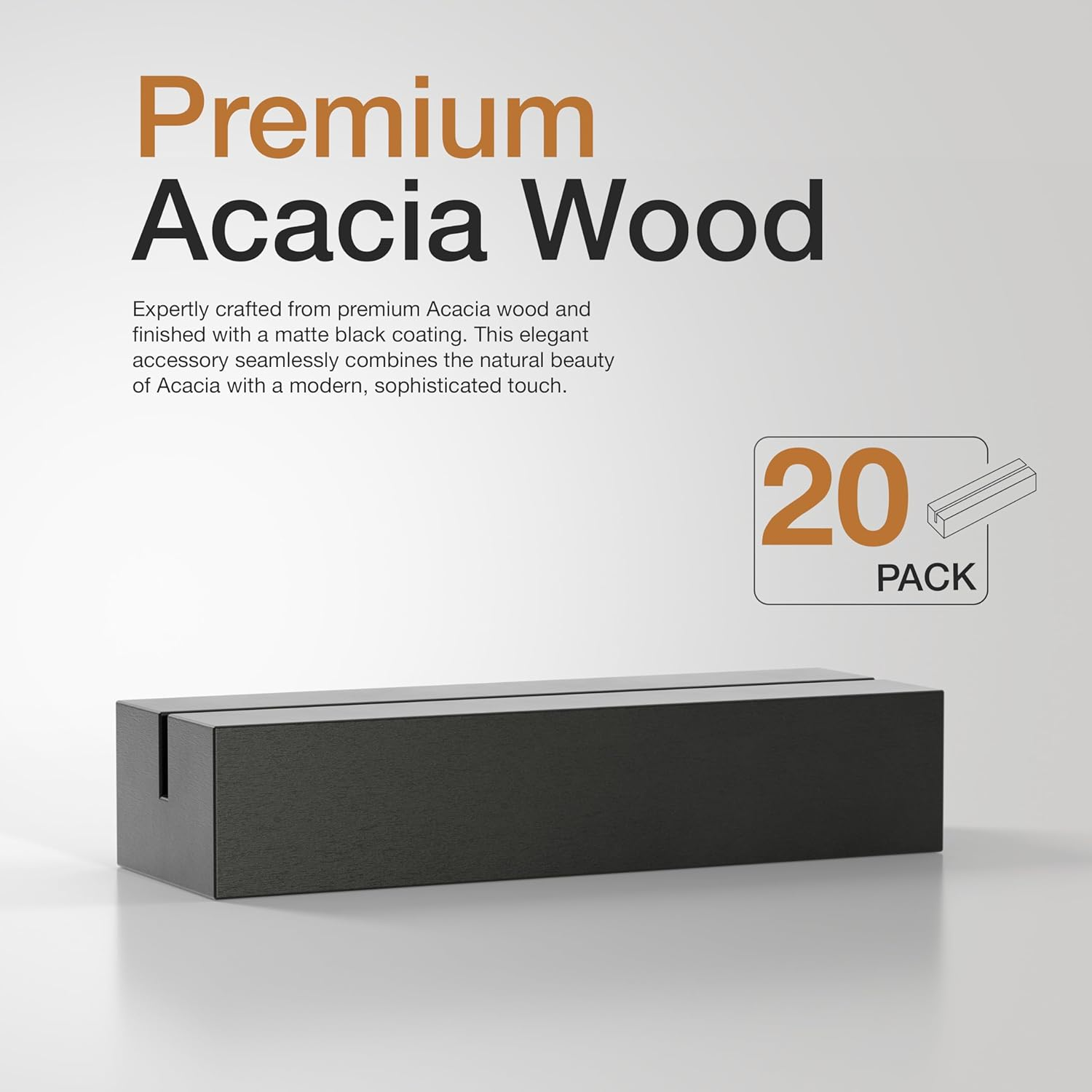 Tidita Place Card Holder 4.7X1.6X1 Acacia Wood-Acrylic Sign Holders - Table Card Display Stands, Perfect for Table Number Signs, Wedding Party Events - Acrylic Sign NOT Included (Pack 20 Black Color) image number 4