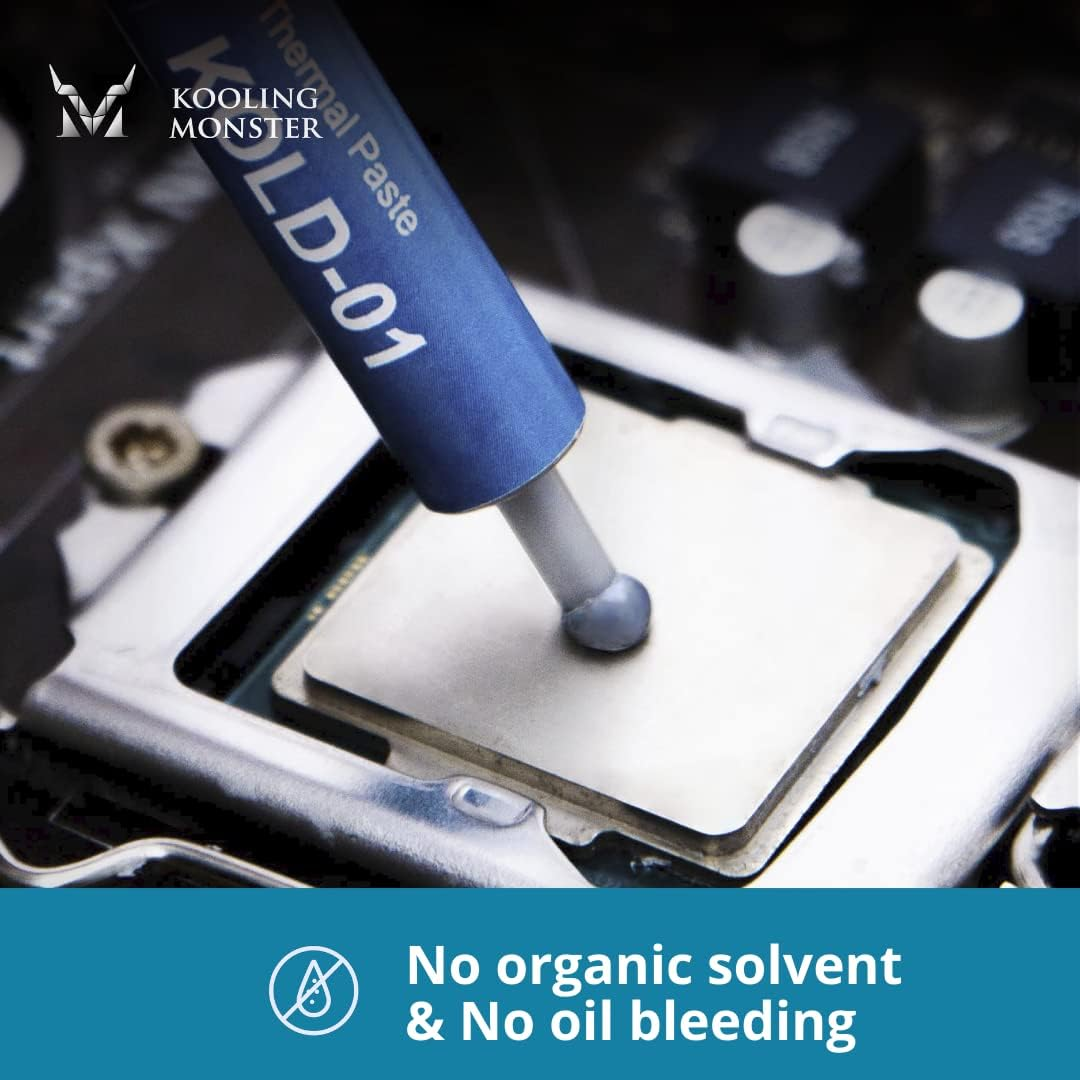 Kooling Monster KOLD-01, High Performance Silicone Thermal Paste for Cooling All Cpu/Heatsinks/Ps4, Silicone Paste Designed for Easy Spreading, Inc. Gloves & Cleaning Wipes, No Odor (0.7Ml/1.8G) image number 5