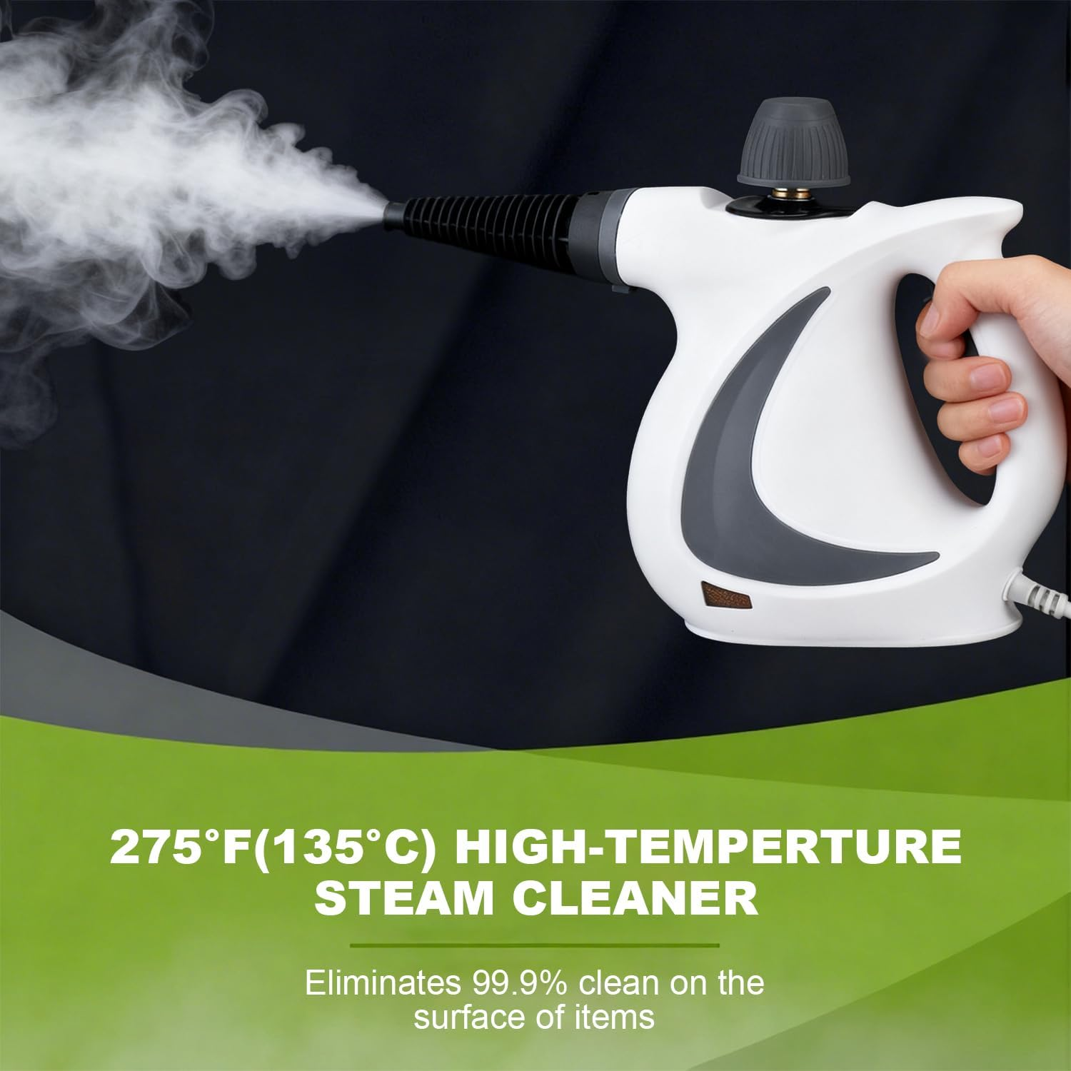 Handheld Steam Cleaner, Multi-Purpose High-Pressure Steam Cleaner, 9-Piece Accessory Set for Home, Kitchen, Upholstery & Car Detailing, Steamer for Cleaning, Fast Heating image number 2