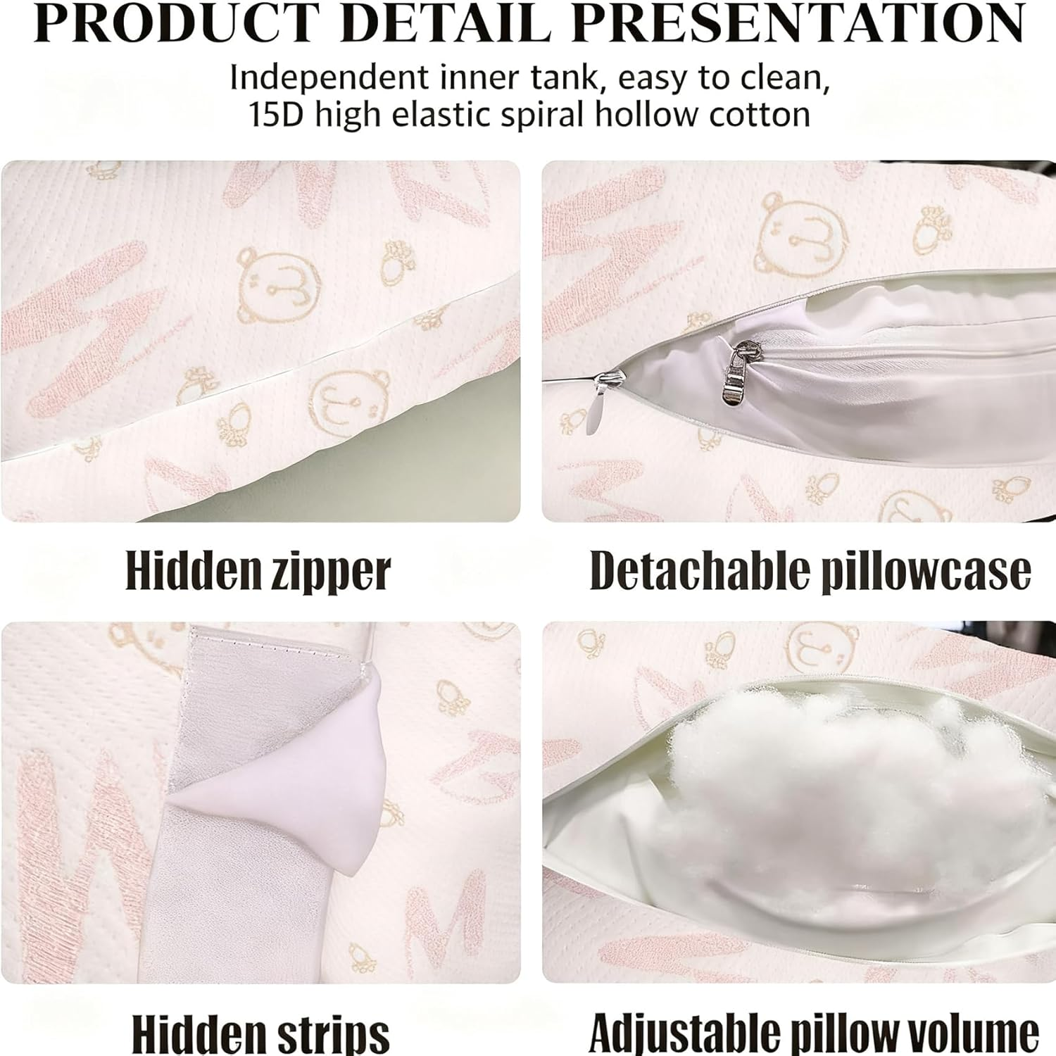 Grey White Comfortable Maternity Pillow for Sleeping, Pregnancy Pillows Pregnant Women, Supports for Side Sleepers Back HIPS Legs Belly image number 2