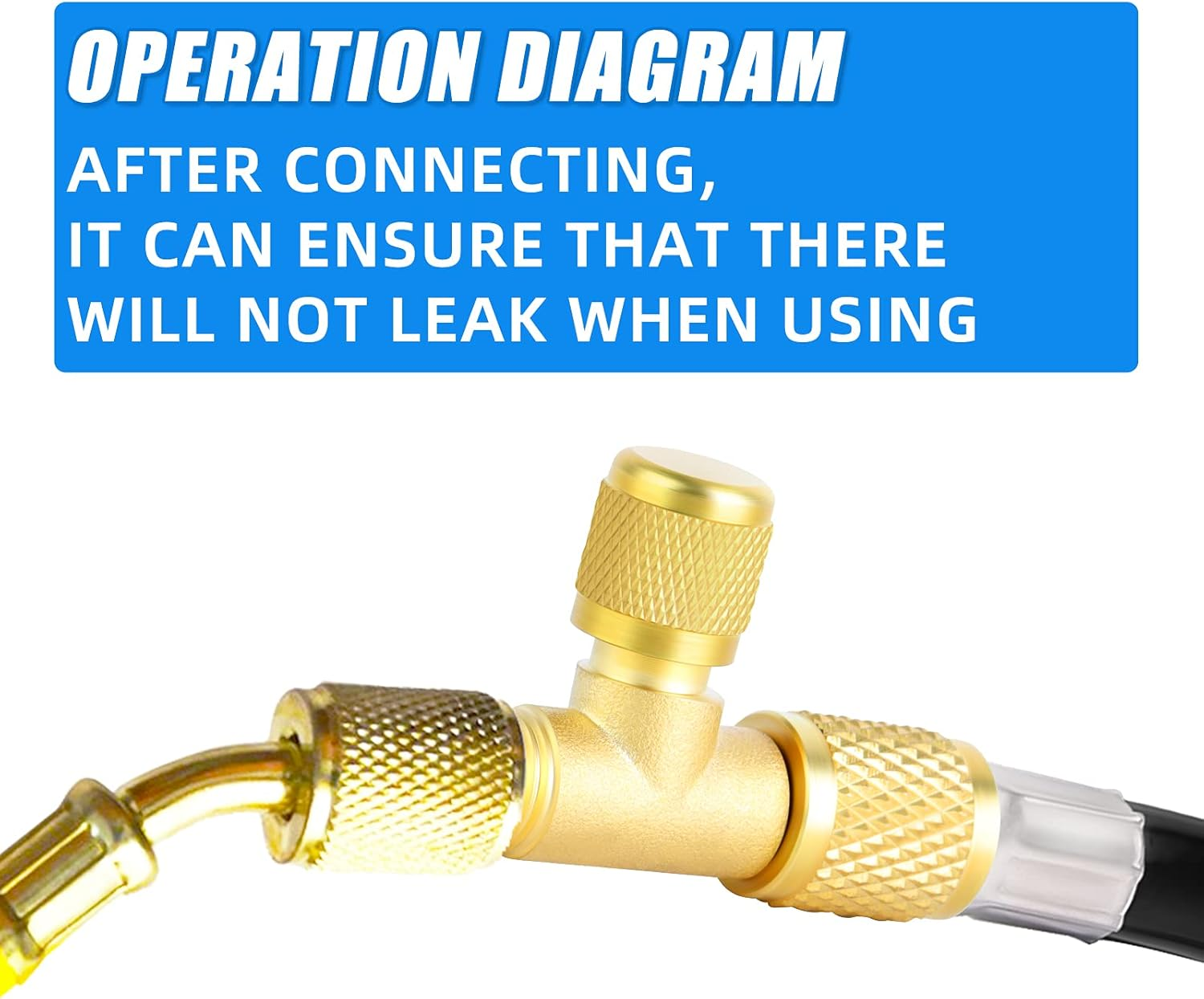 ERGAOBOY 2 Pcs 1/4 Inch Male & Female SAE Flare Brass Quick Coupler Tee Adapter,Suitable for the Gauge Deep Vacuum Pump Manifold image number 5