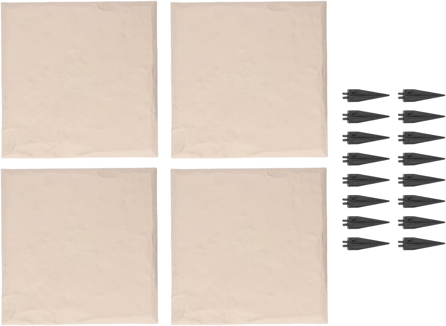 Bewinner Garden Stepping Stones Outdoor with Ground Stakes, Polypropylene Resin Weatherproof Decorative Stepping Stones Outdoor for Lawn (Quadrate) - Beige image number 4