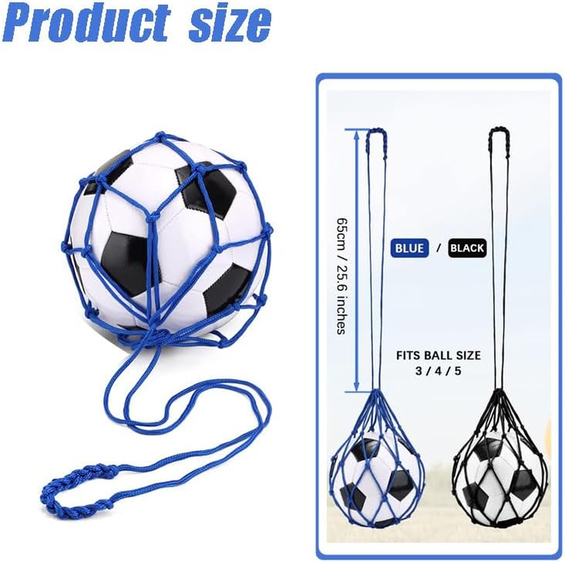 Wzenclave Ball Net Bag Soccer Training Equipment Adjustable Mesh Soccer Ball Bag Drawstring Closure Football Volleyball Storage Ball Carrier Multifunctional Sports Ball Holder for Outdoor Sports image number 1