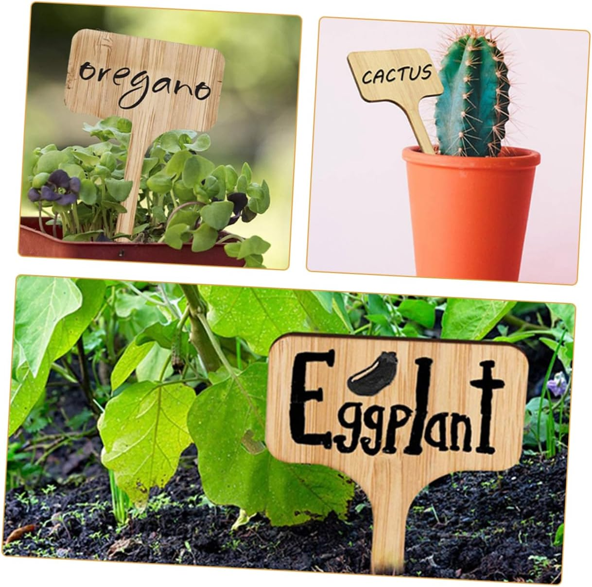 Sosoport 60Pcs Wood Plant Labels Garden Tags for Plants Outdoor Seedling Labels Markers for Potted Nursery Garden Supplies image number 4