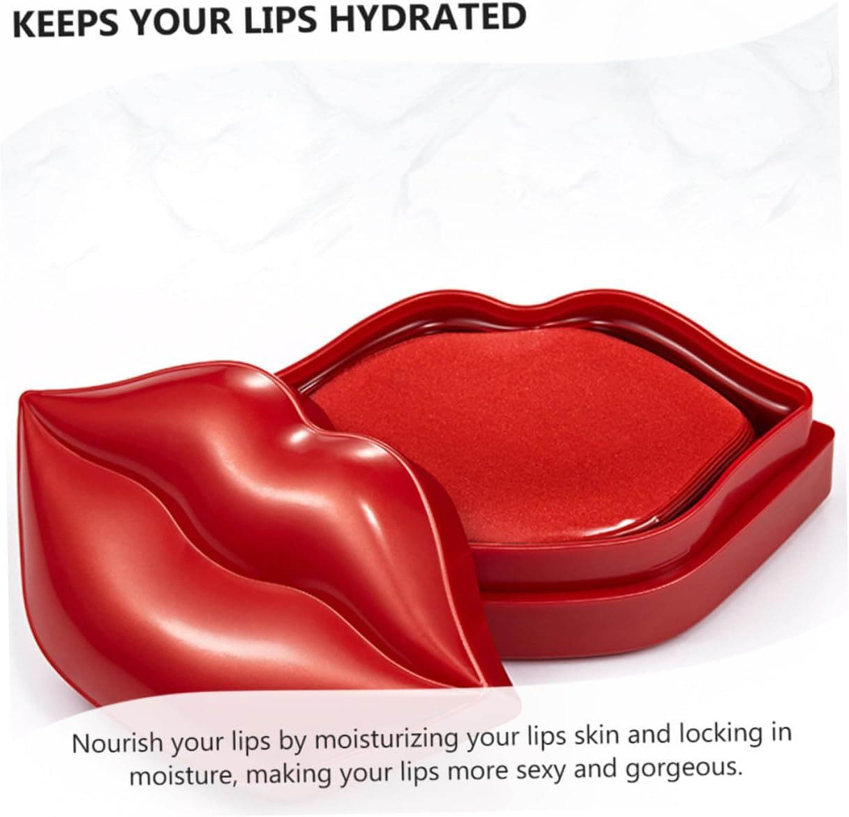 OKUMEYR 20Pcs Hydrating Lip Masks with Cherry Extracts Nourishing Gel Treatment for Dry Cracked Lips Soothing Night Care Pads for Soft Formula image number 2