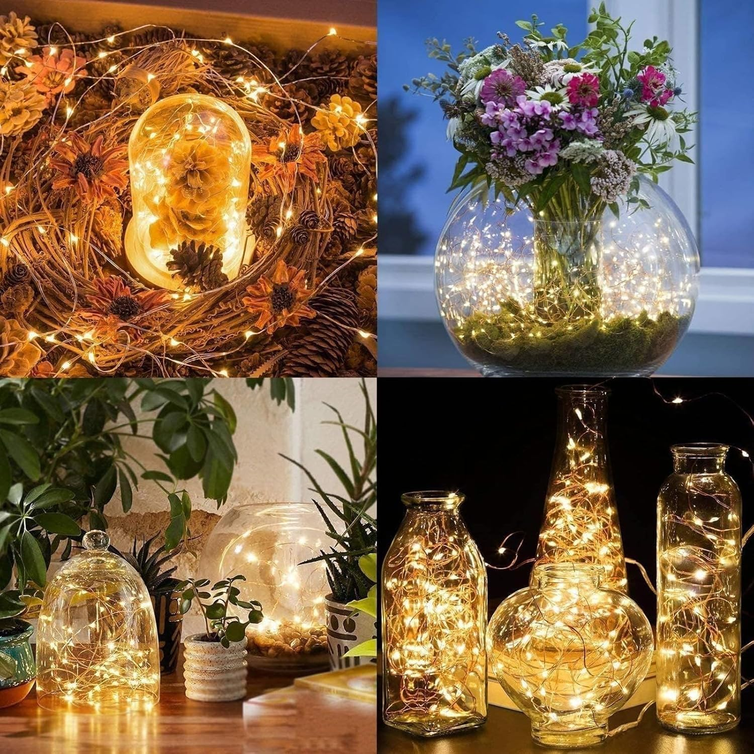 Alegre USB LED String Lights, 2M 20 Leds Copper Wire String Lights Plug in Waterproof Warm White for Indoor Outdoor Decoration LED String Lights image number 5