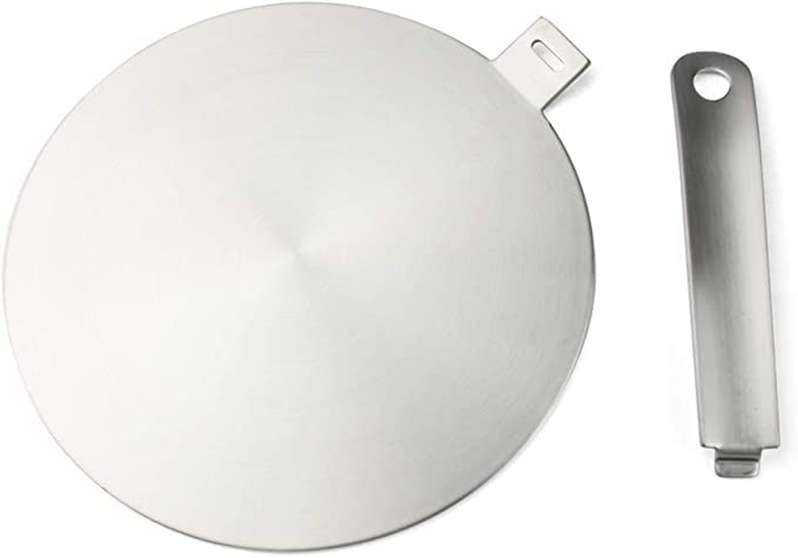 2020 Newest Heat Diffuser Stainless Steel Induction Adapter Plate Removable Handle Coffee Milk Cookware Induction Hob Heat Cooking Diffuser for Electric Stove 5.5Inch image number 2